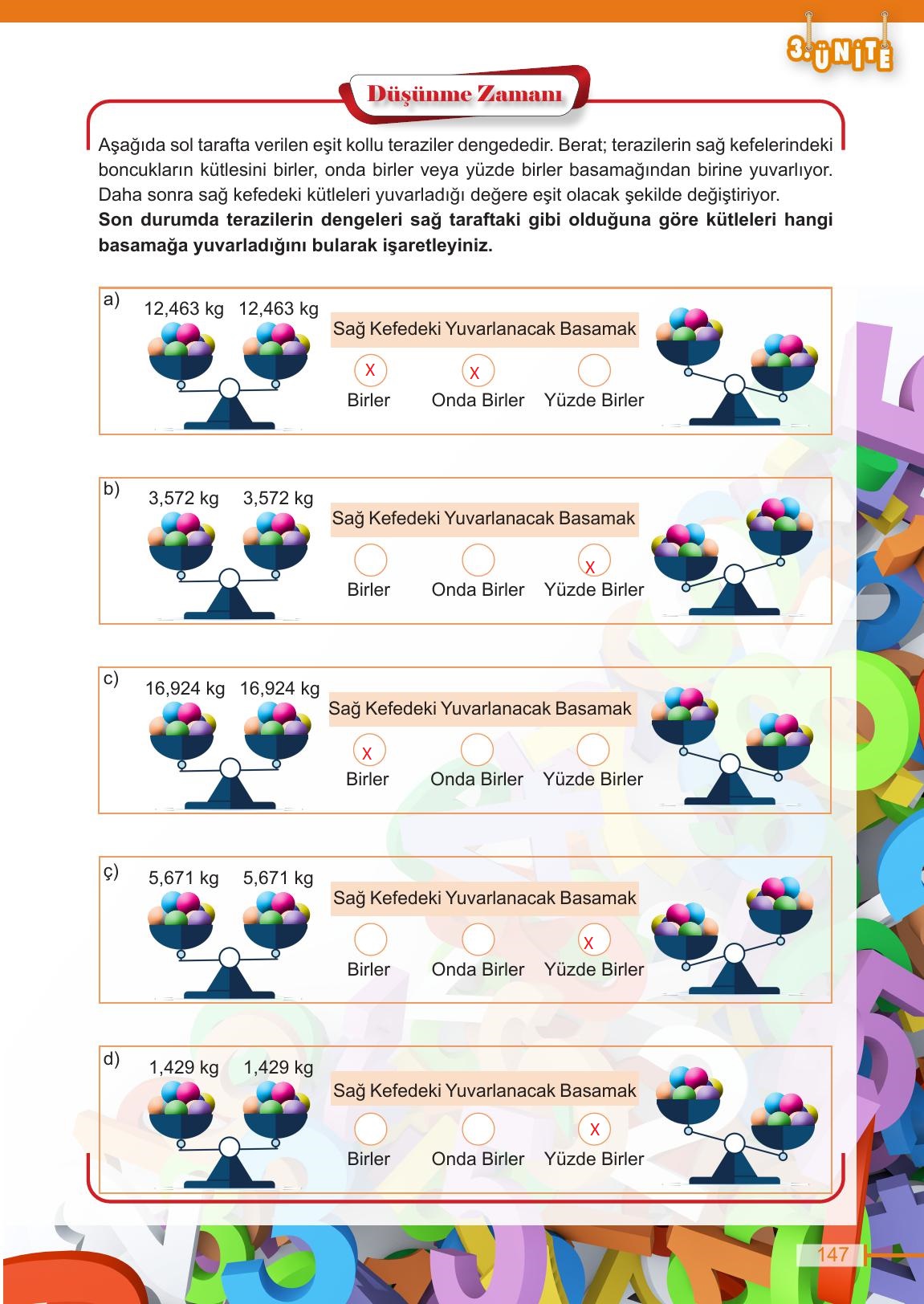 6. Sınıf Meb Yayınları Matematik Ders Kitabı Sayfa 147 Cevapları