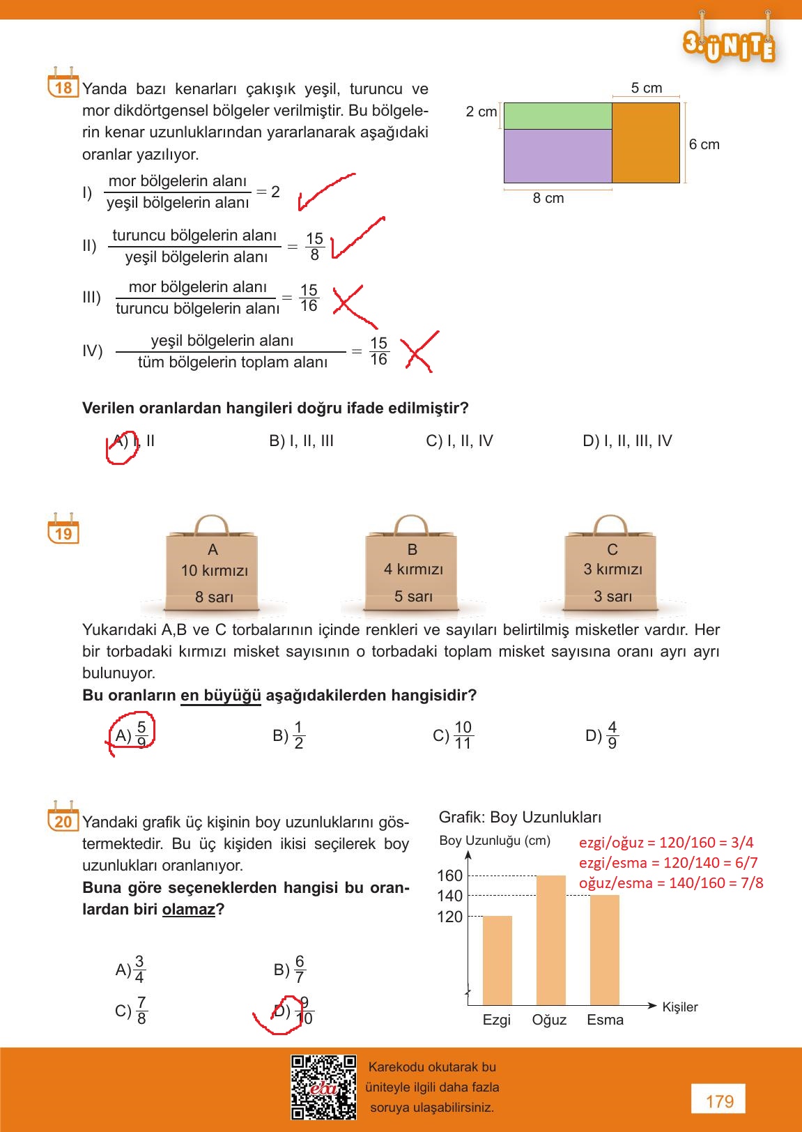 6. Sınıf Meb Yayınları Matematik Ders Kitabı Sayfa 179 Cevapları