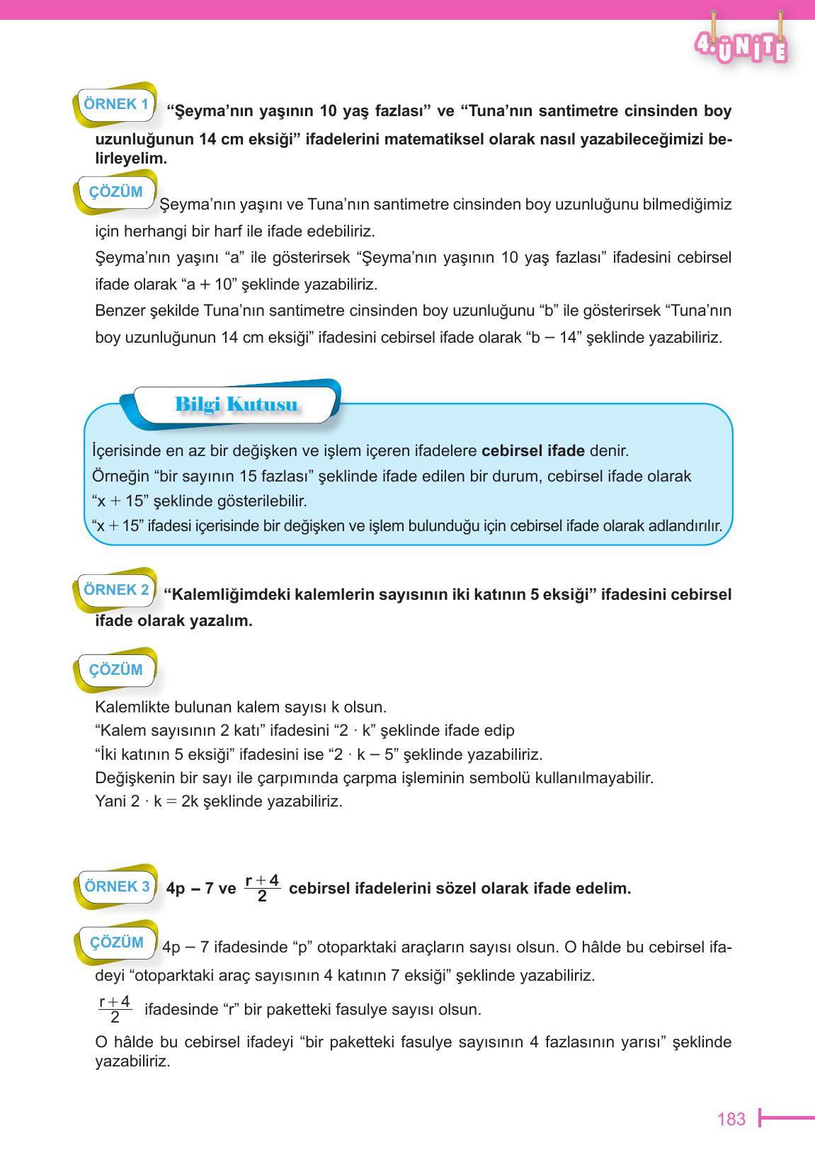 6. Sınıf Meb Yayınları Matematik Ders Kitabı Sayfa 183 Cevapları