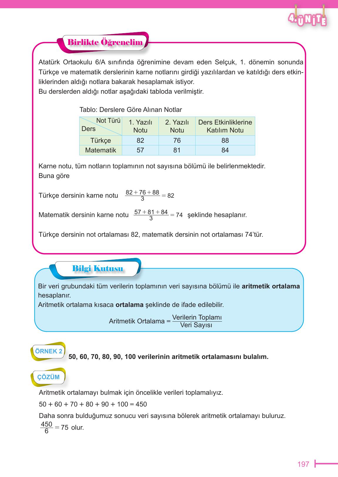 6. Sınıf Meb Yayınları Matematik Ders Kitabı Sayfa 197 Cevapları
