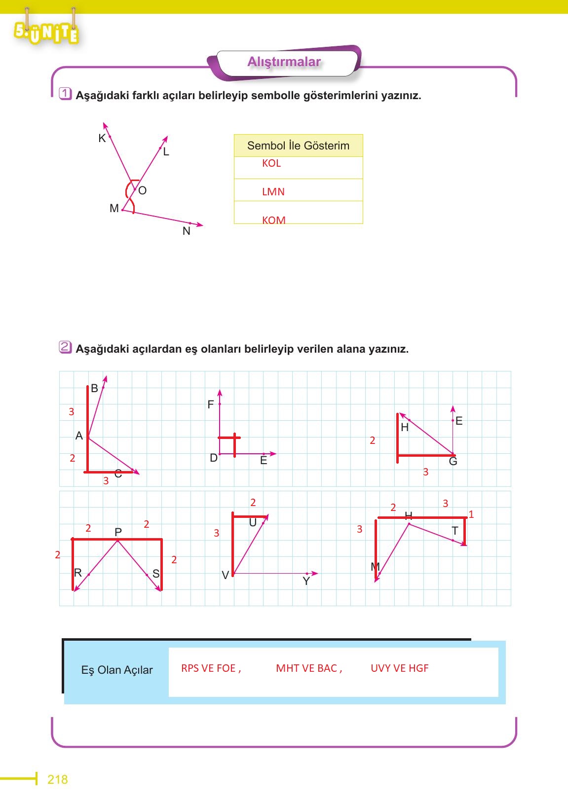6. Sınıf Meb Yayınları Matematik Ders Kitabı Sayfa 218 Cevapları