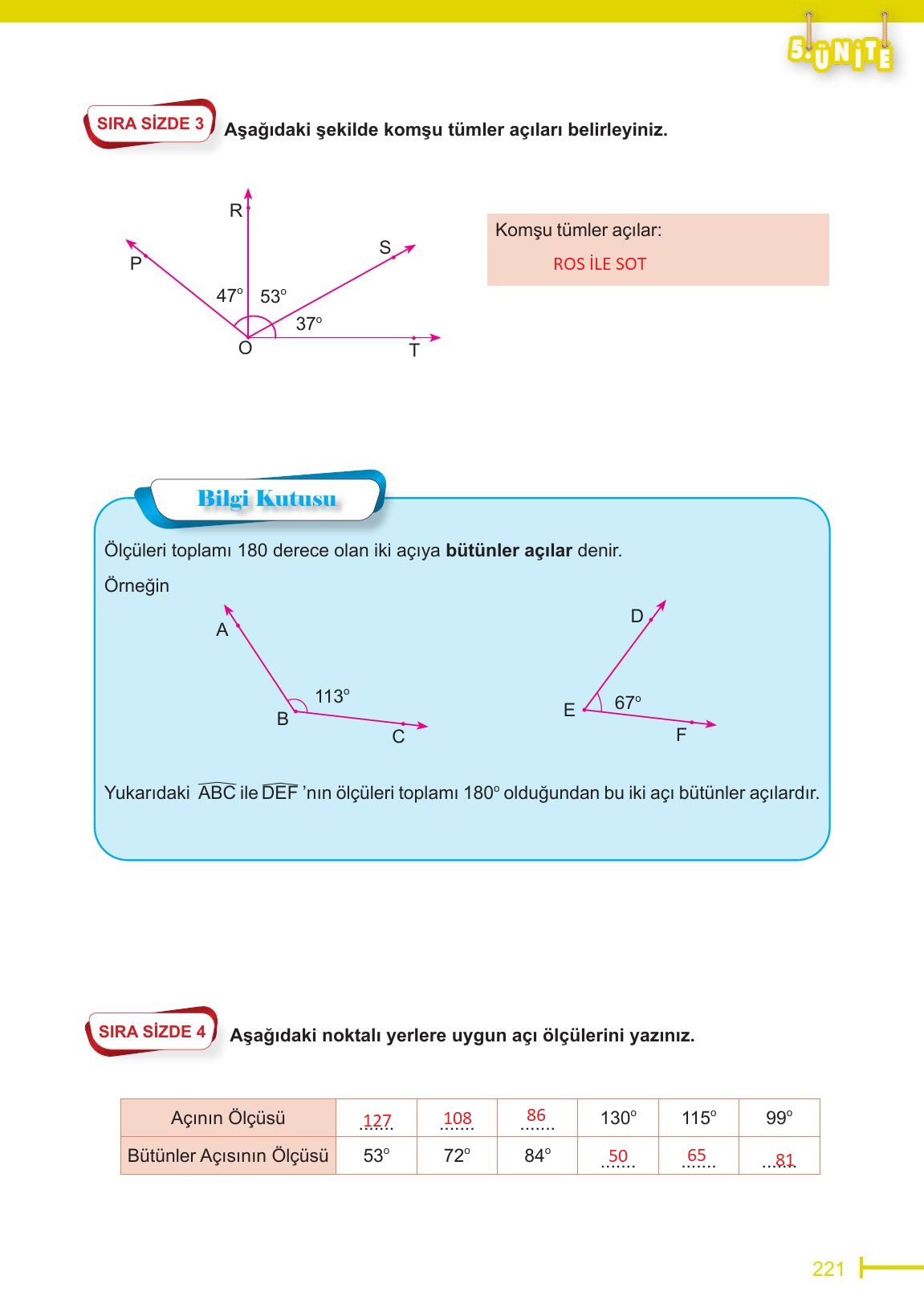 6. Sınıf Meb Yayınları Matematik Ders Kitabı Sayfa 221 Cevapları 6. Sınıf Meb Yayınları Matematik Ders Kitabı Sayfa 221 Cevapları