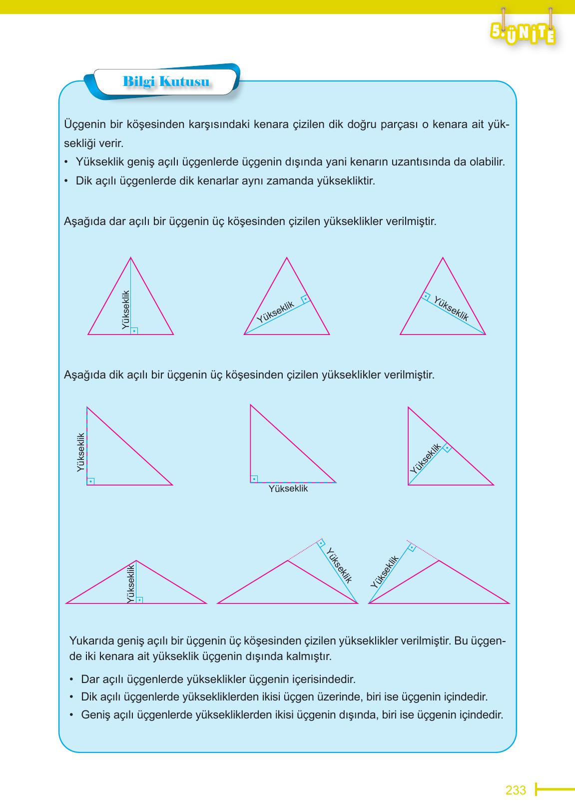 6. Sınıf Meb Yayınları Matematik Ders Kitabı Sayfa 233 Cevapları