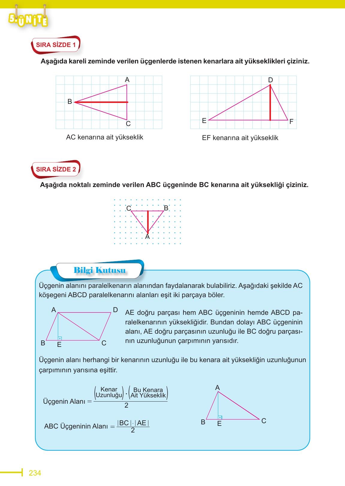 6. Sınıf Meb Yayınları Matematik Ders Kitabı Sayfa 234 Cevapları 6. Sınıf Meb Yayınları Matematik Ders Kitabı Sayfa 234 Cevapları