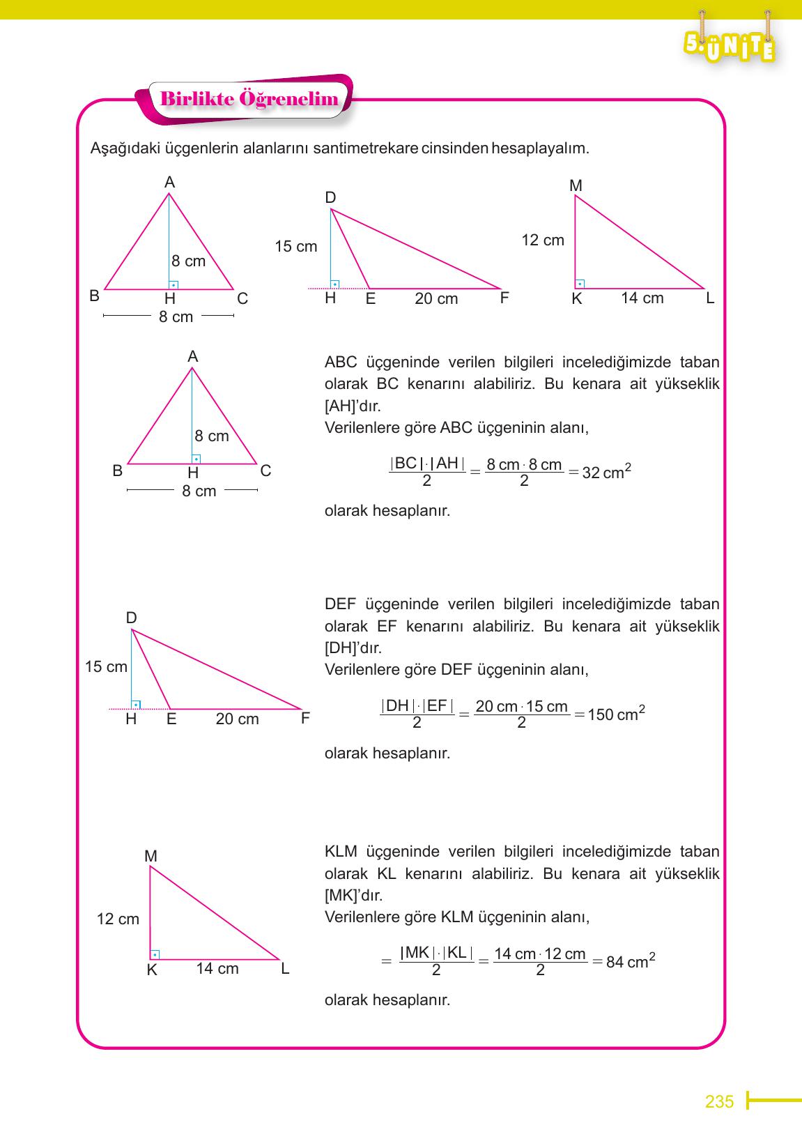 6. Sınıf Meb Yayınları Matematik Ders Kitabı Sayfa 235 Cevapları 6. Sınıf Meb Yayınları Matematik Ders Kitabı Sayfa 235 Cevapları