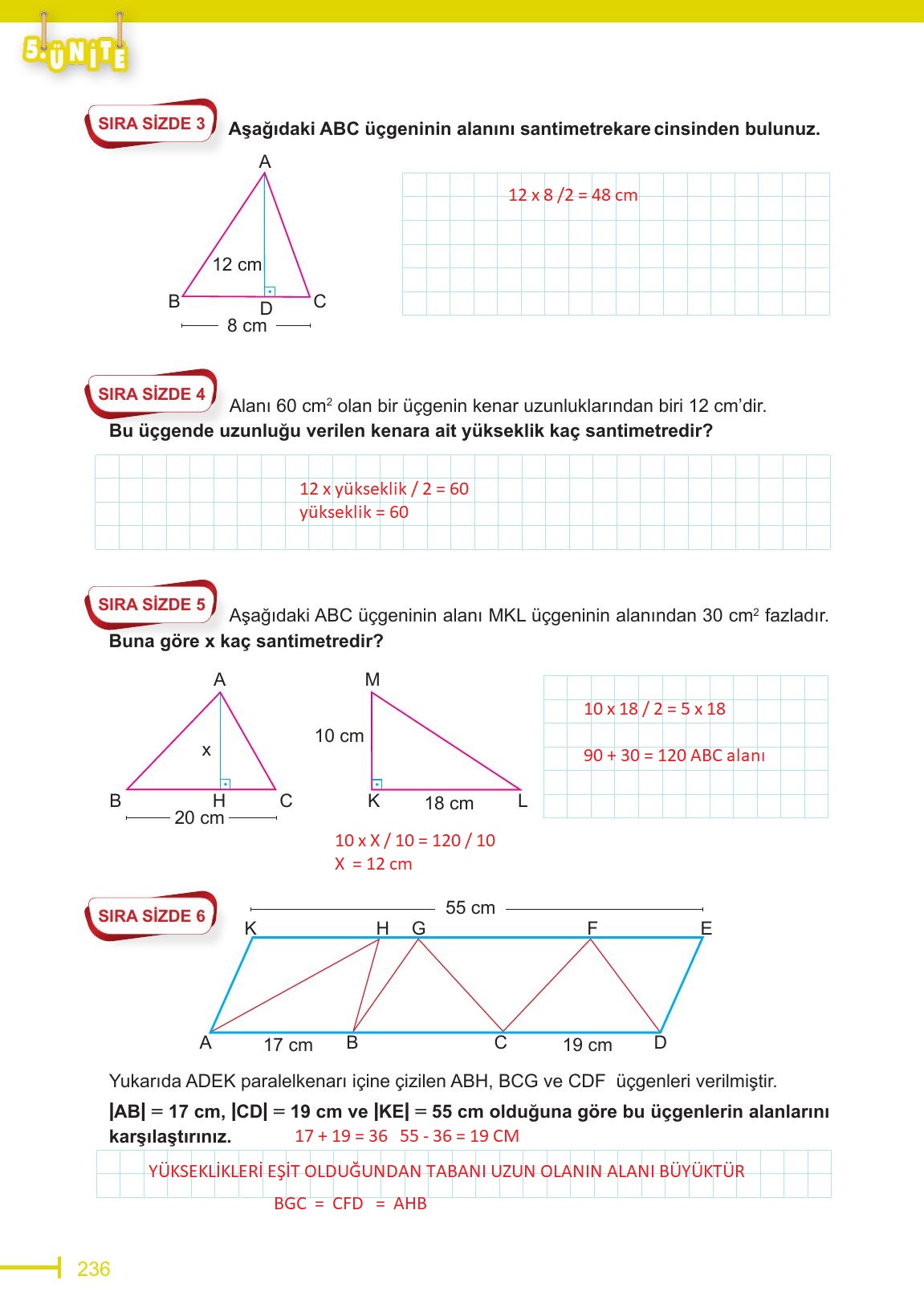 6. Sınıf Meb Yayınları Matematik Ders Kitabı Sayfa 236 Cevapları