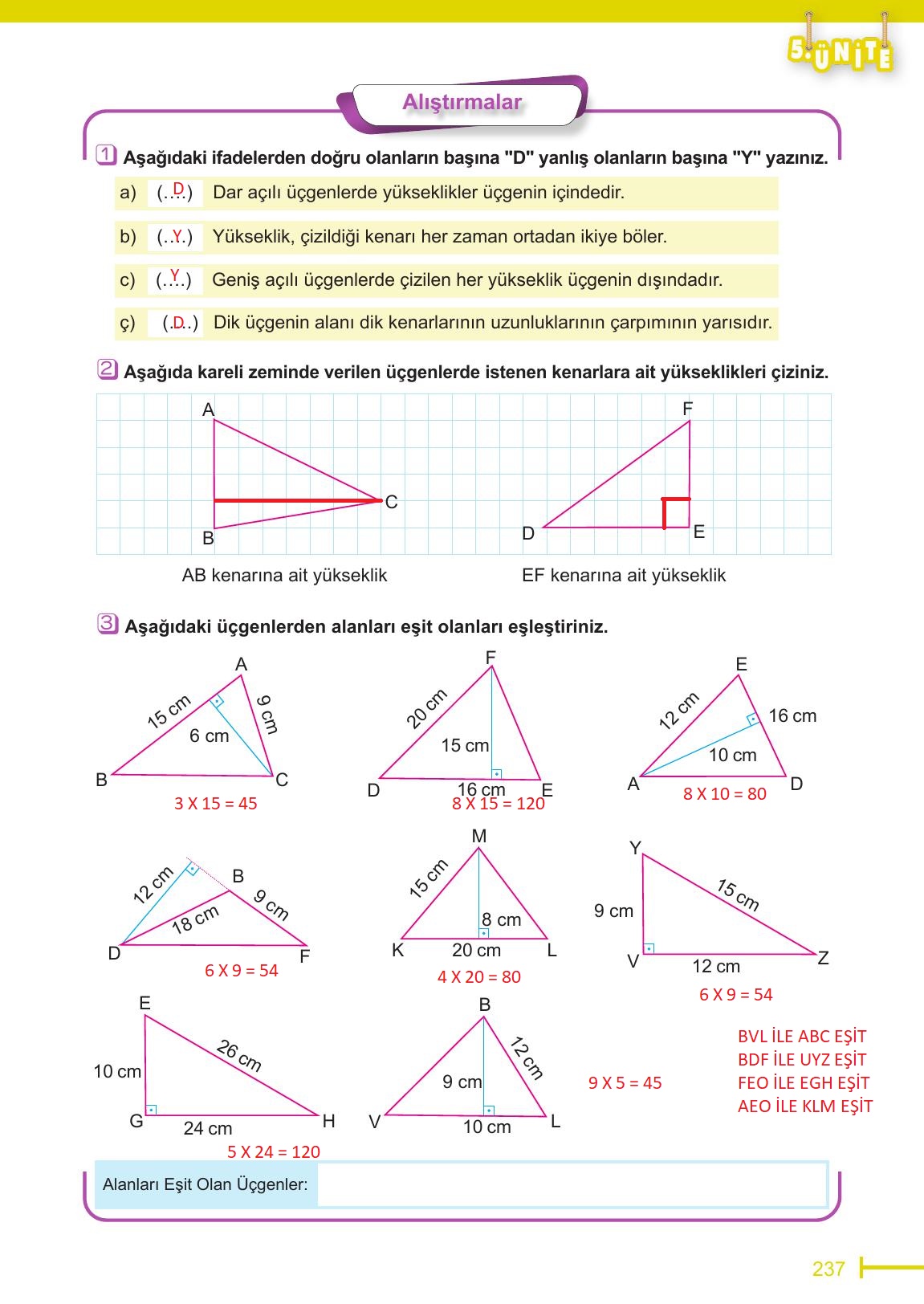 6. Sınıf Meb Yayınları Matematik Ders Kitabı Sayfa 237 Cevapları 6. Sınıf Meb Yayınları Matematik Ders Kitabı Sayfa 237 Cevapları