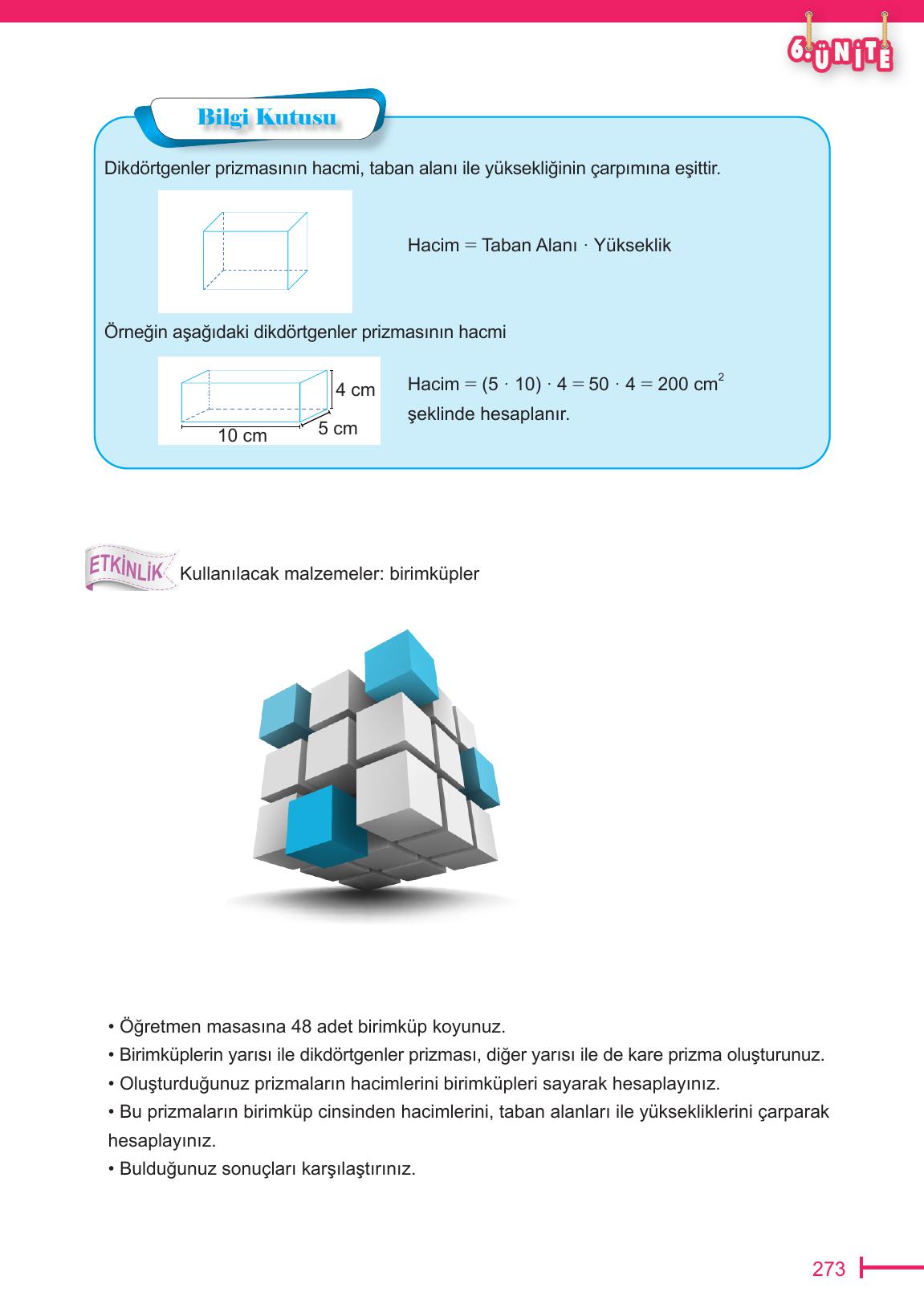 6. Sınıf Meb Yayınları Matematik Ders Kitabı Sayfa 273 Cevapları