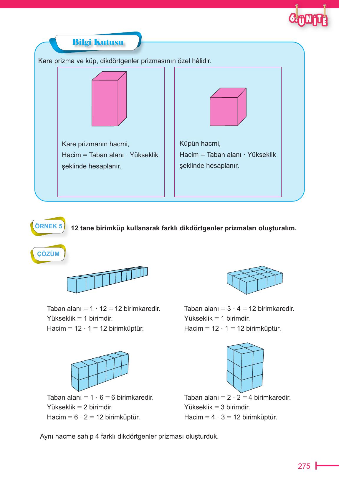 6. Sınıf Meb Yayınları Matematik Ders Kitabı Sayfa 275 Cevapları