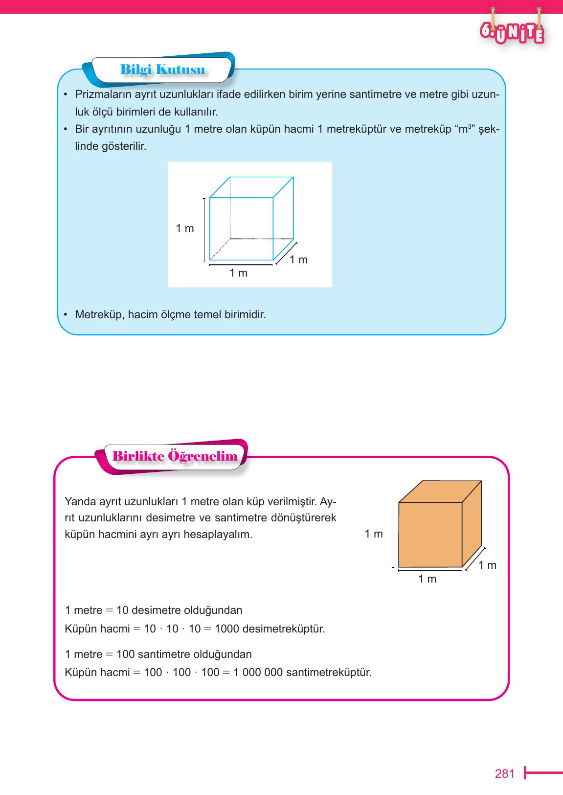 6. Sınıf Meb Yayınları Matematik Ders Kitabı Sayfa 281 Cevapları