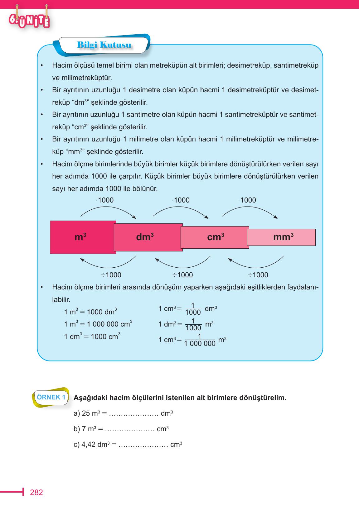6. Sınıf Meb Yayınları Matematik Ders Kitabı Sayfa 282 Cevapları