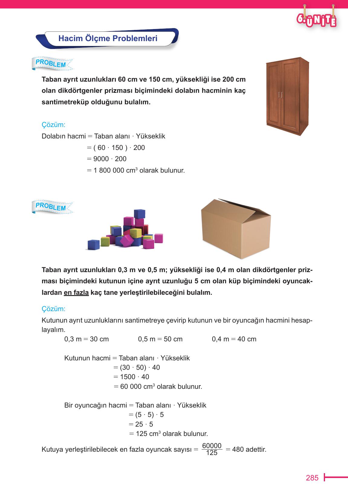 6. Sınıf Meb Yayınları Matematik Ders Kitabı Sayfa 285 Cevapları