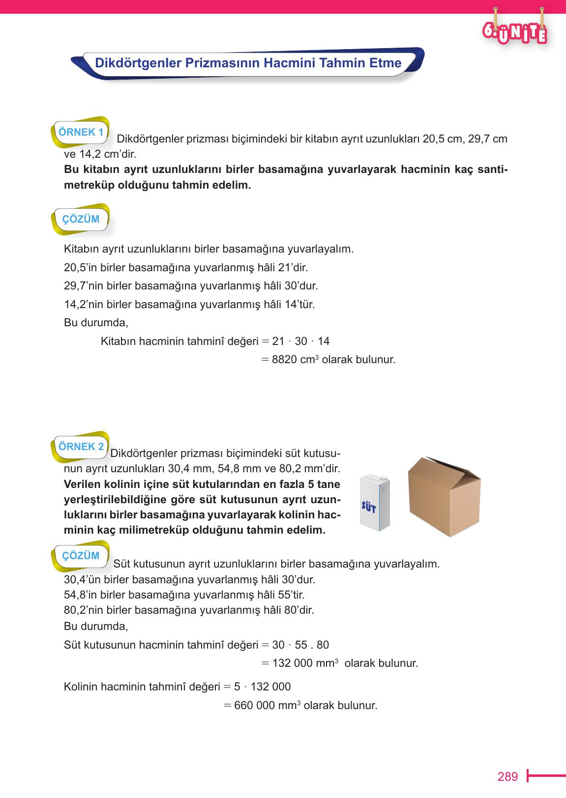 6. Sınıf Meb Yayınları Matematik Ders Kitabı Sayfa 289 Cevapları
