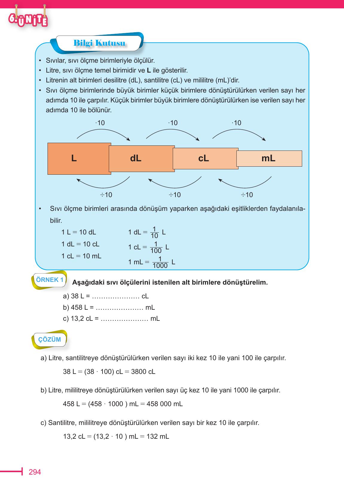 6. Sınıf Meb Yayınları Matematik Ders Kitabı Sayfa 294 Cevapları