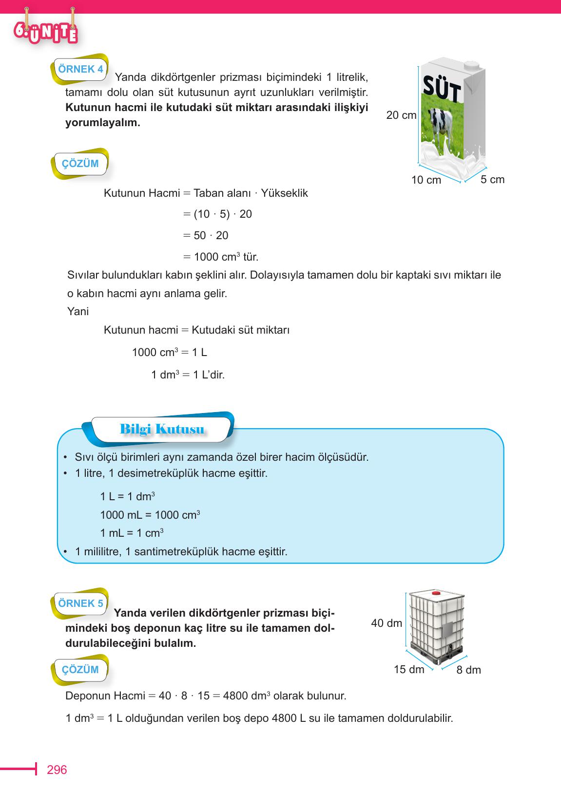 6. Sınıf Meb Yayınları Matematik Ders Kitabı Sayfa 296 Cevapları