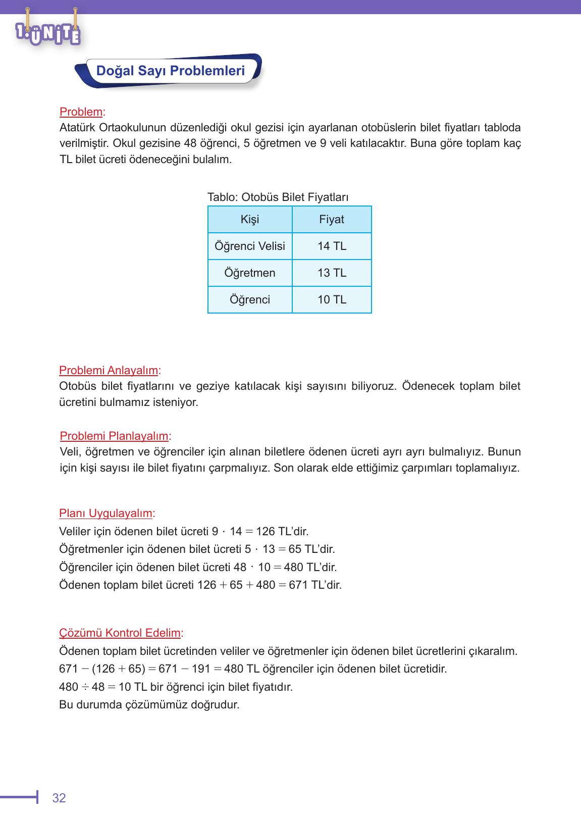 6. Sınıf Meb Yayınları Matematik Ders Kitabı Sayfa 32 Cevapları