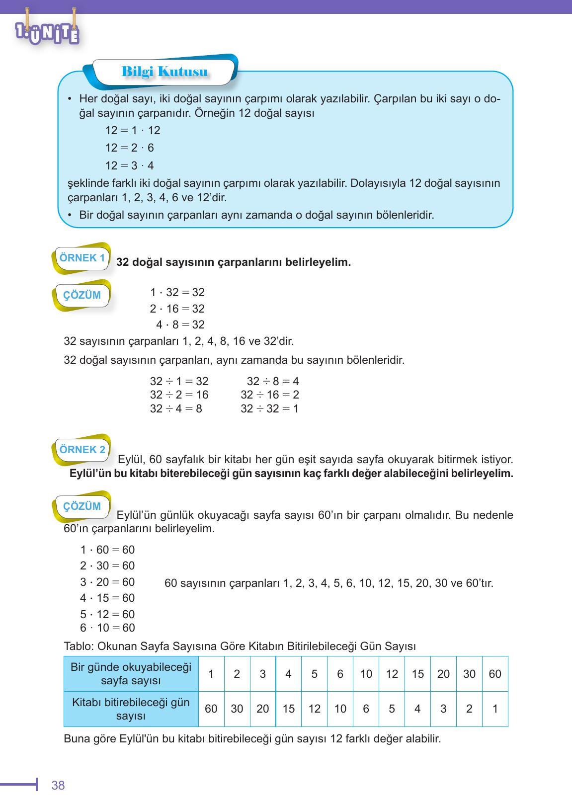 6. Sınıf Meb Yayınları Matematik Ders Kitabı Sayfa 38 Cevapları