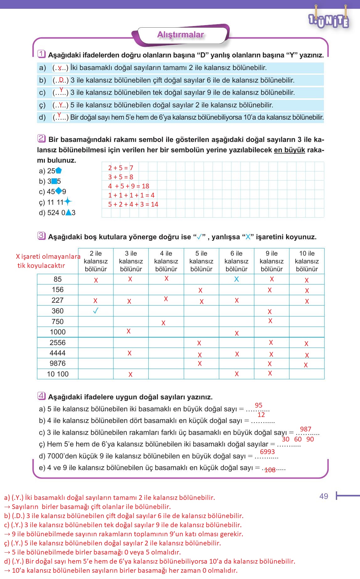 6. Sınıf Meb Yayınları Matematik Ders Kitabı Sayfa 49 Cevapları