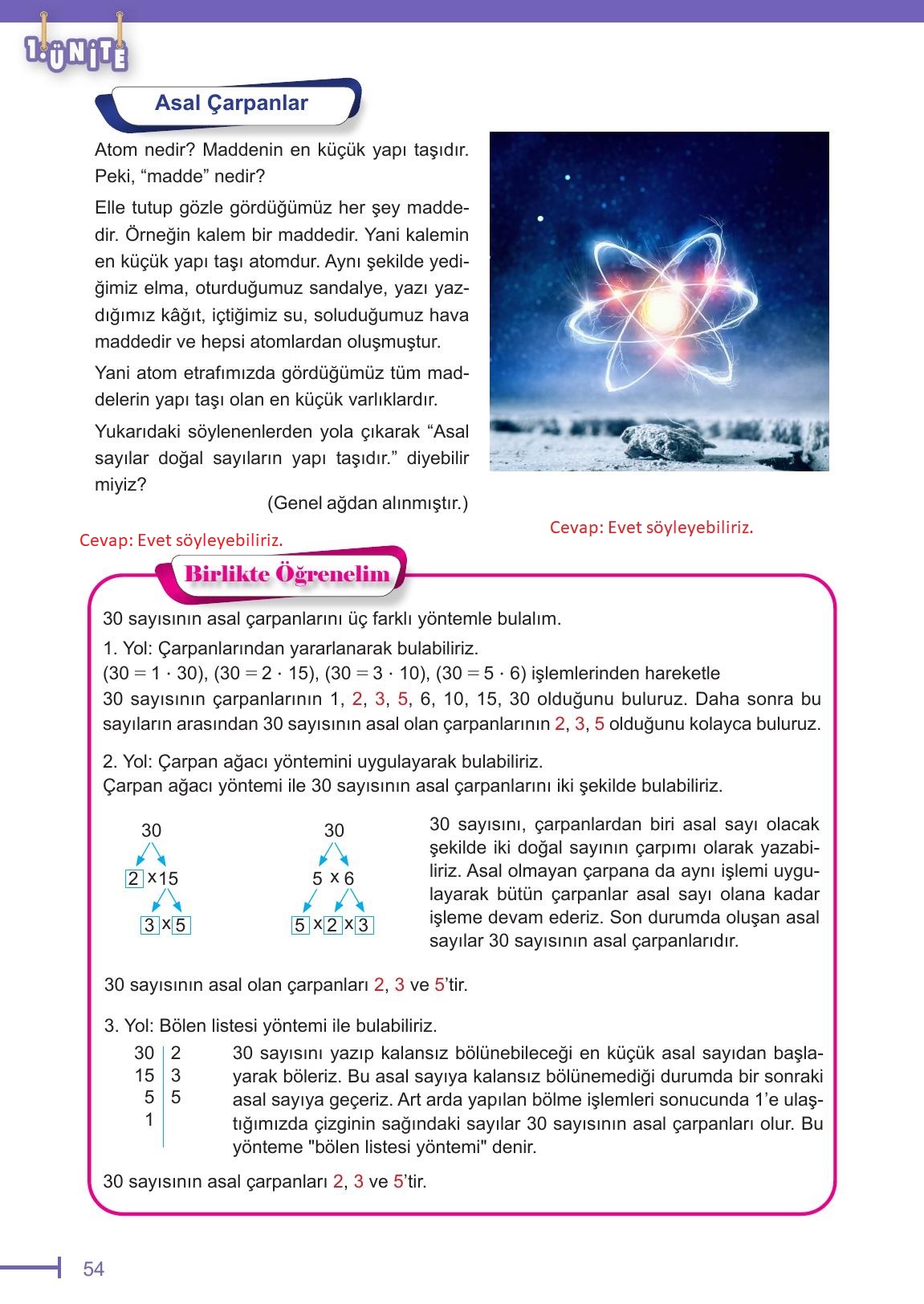 6. Sınıf Meb Yayınları Matematik Ders Kitabı Sayfa 54 Cevapları