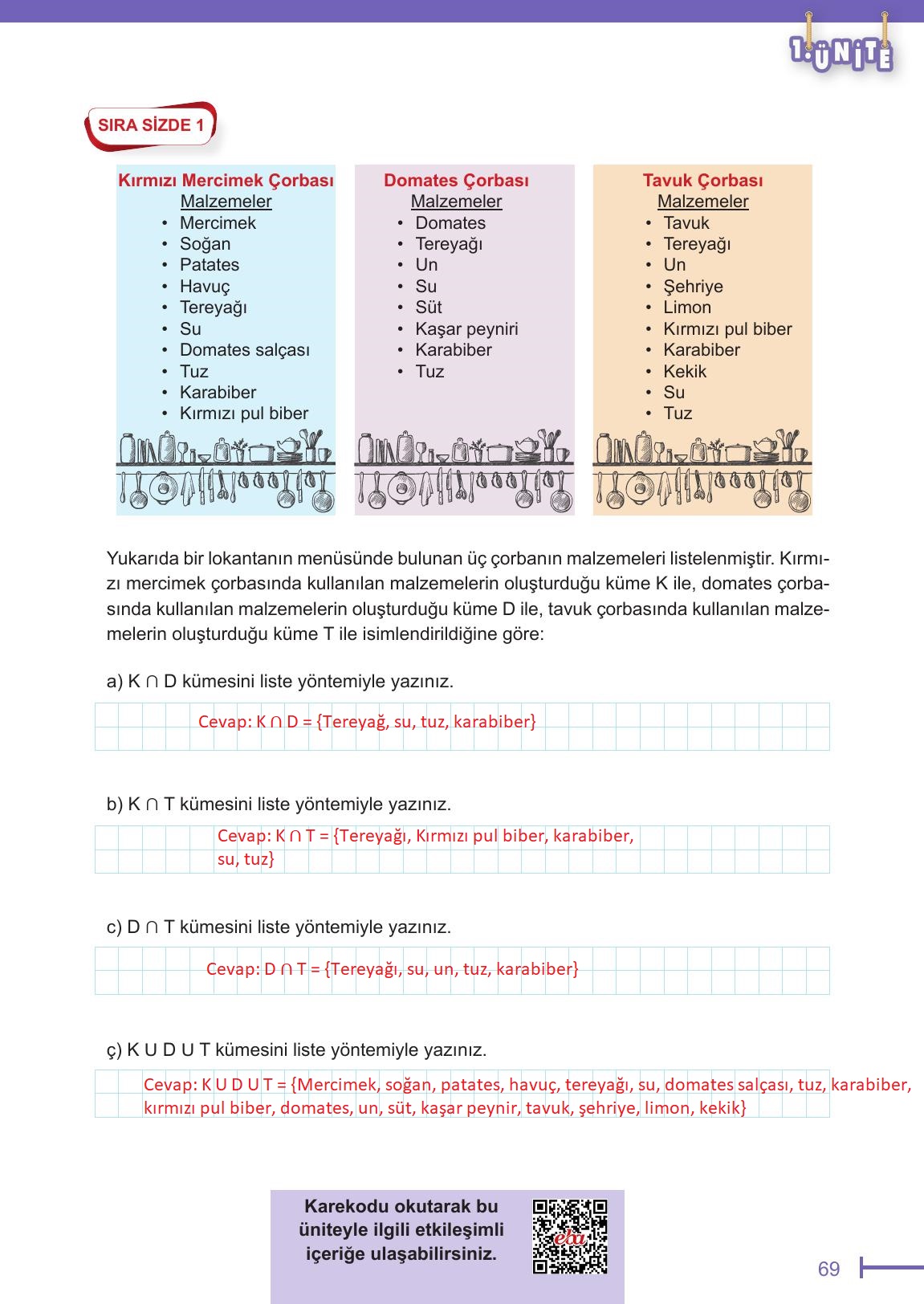 6. Sınıf Meb Yayınları Matematik Ders Kitabı Sayfa 69 Cevapları