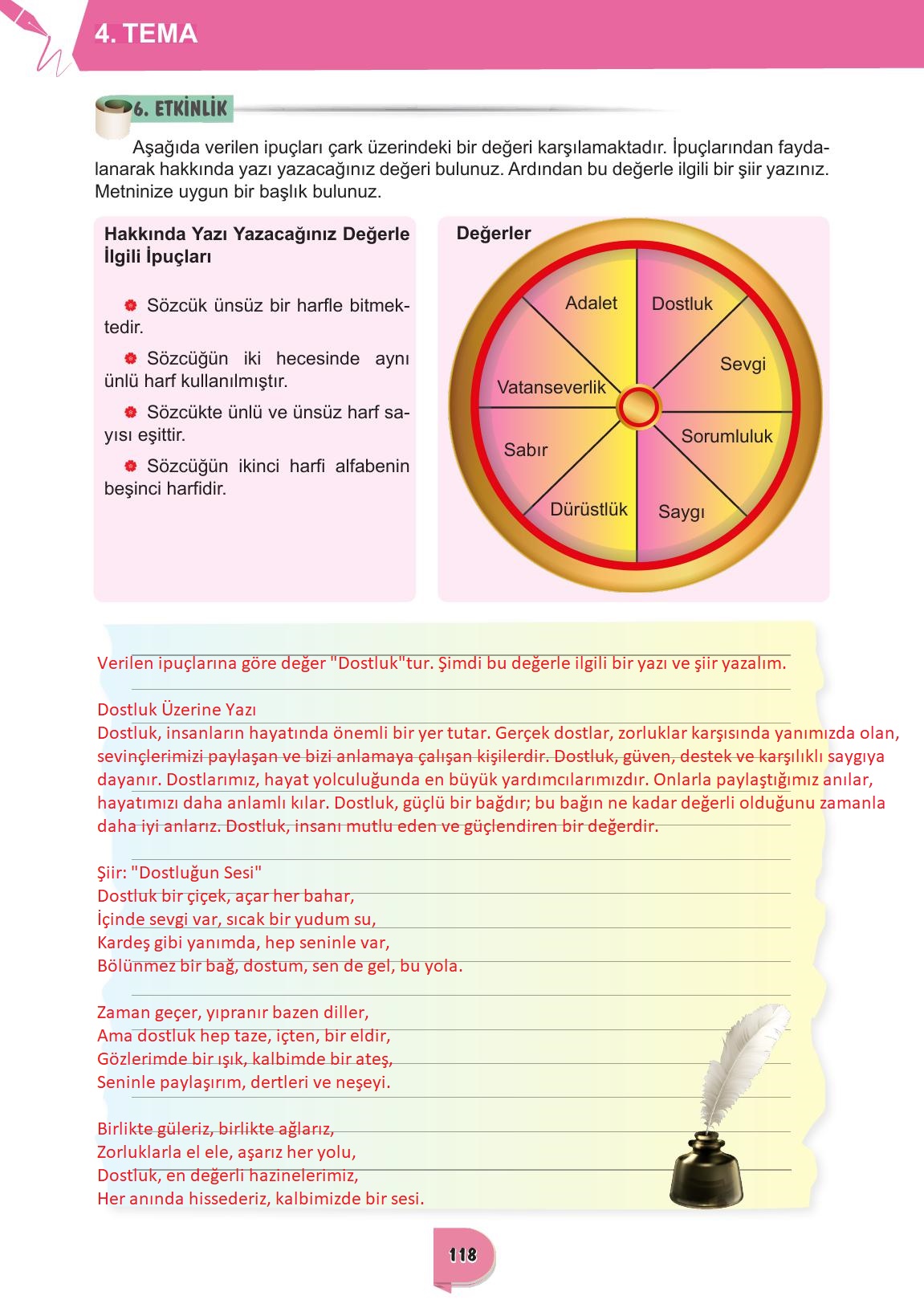 6. Sınıf Meb Yayınları Türkçe Ders Kitabı Sayfa 118 Cevapları