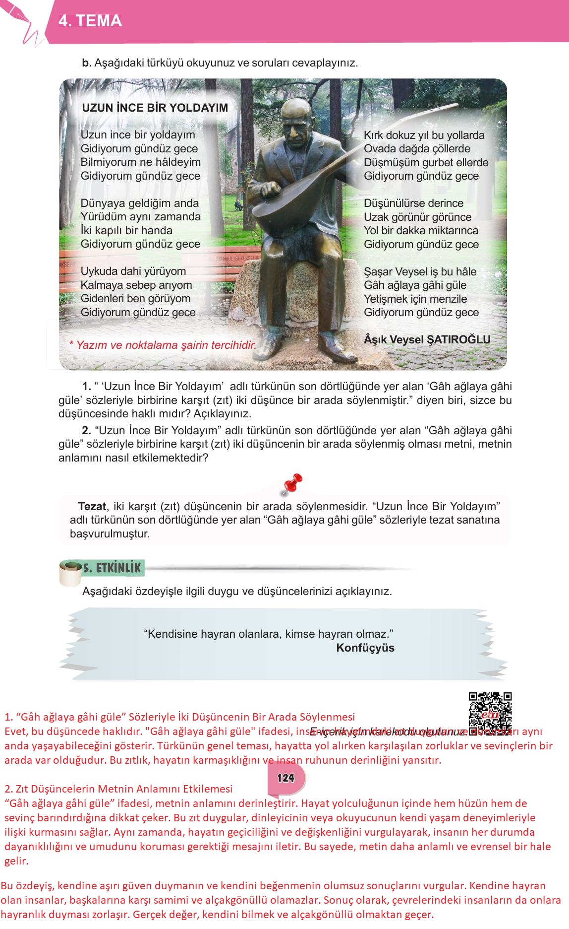 6. Sınıf Meb Yayınları Türkçe Ders Kitabı Sayfa 124 Cevapları