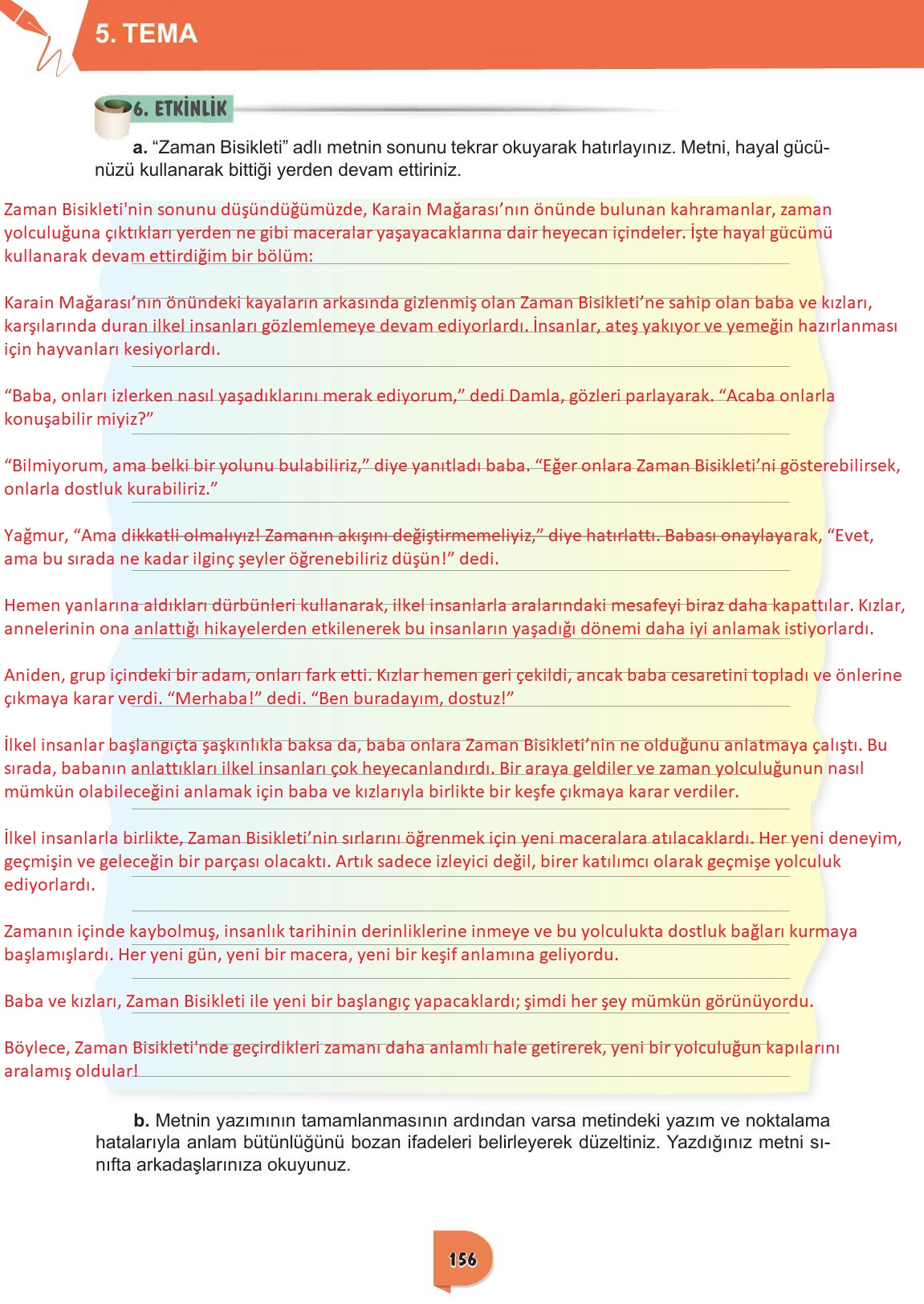 6. Sınıf Meb Yayınları Türkçe Ders Kitabı Sayfa 156 Cevapları