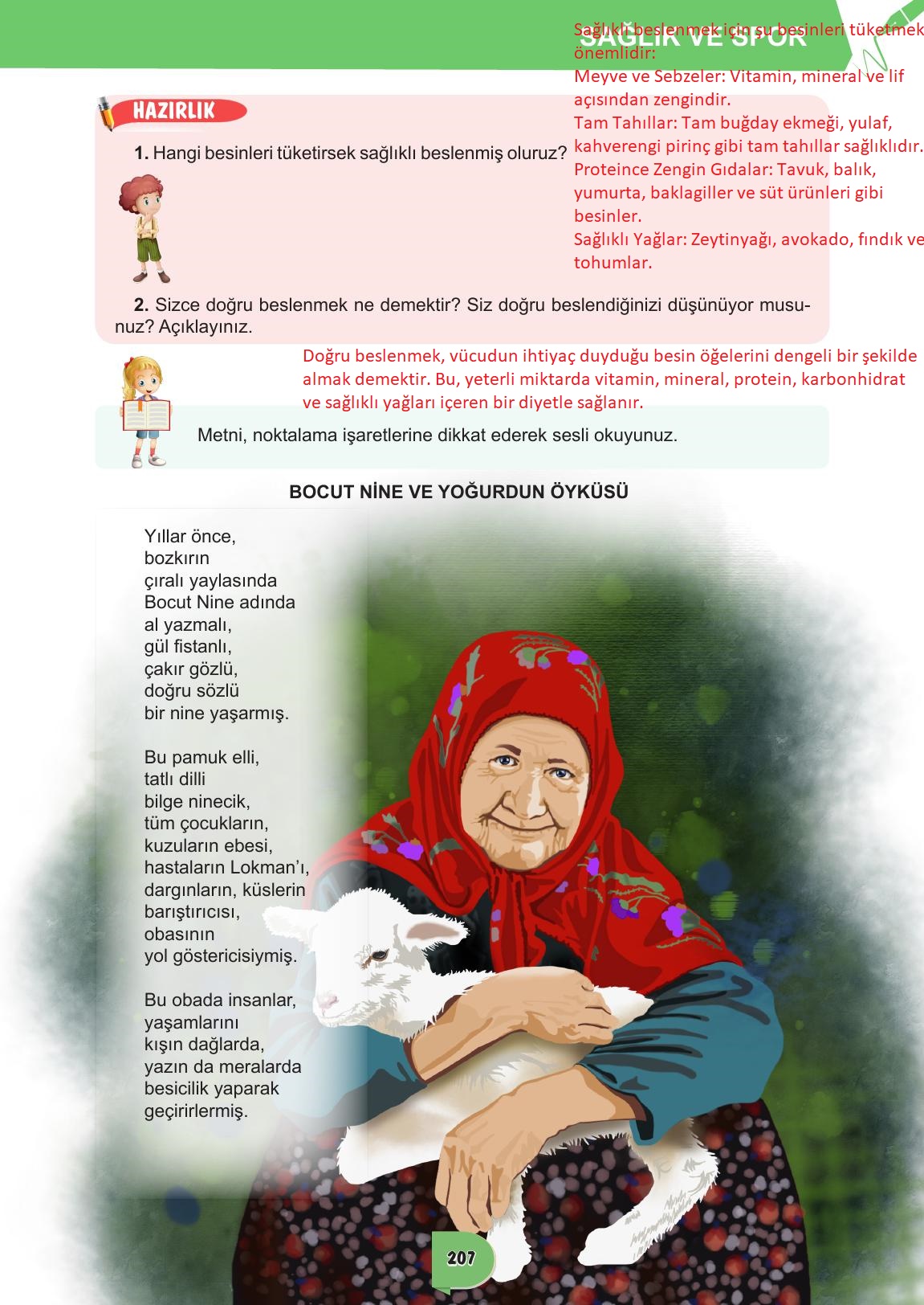 6. Sınıf Meb Yayınları Türkçe Ders Kitabı Sayfa 207 Cevapları