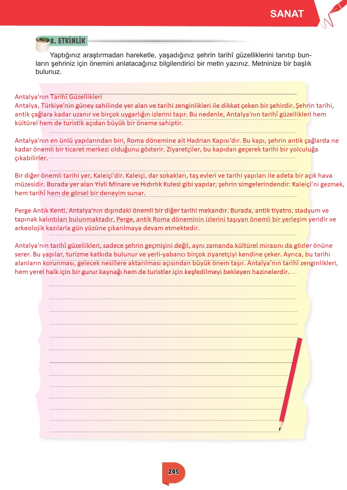 6. Sınıf Meb Yayınları Türkçe Ders Kitabı Sayfa 245 Cevapları