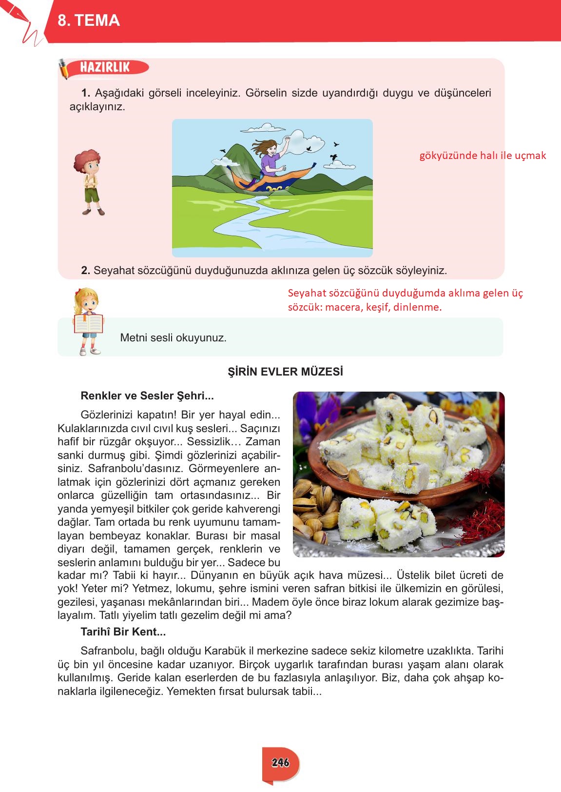6. Sınıf Meb Yayınları Türkçe Ders Kitabı Sayfa 246 Cevapları