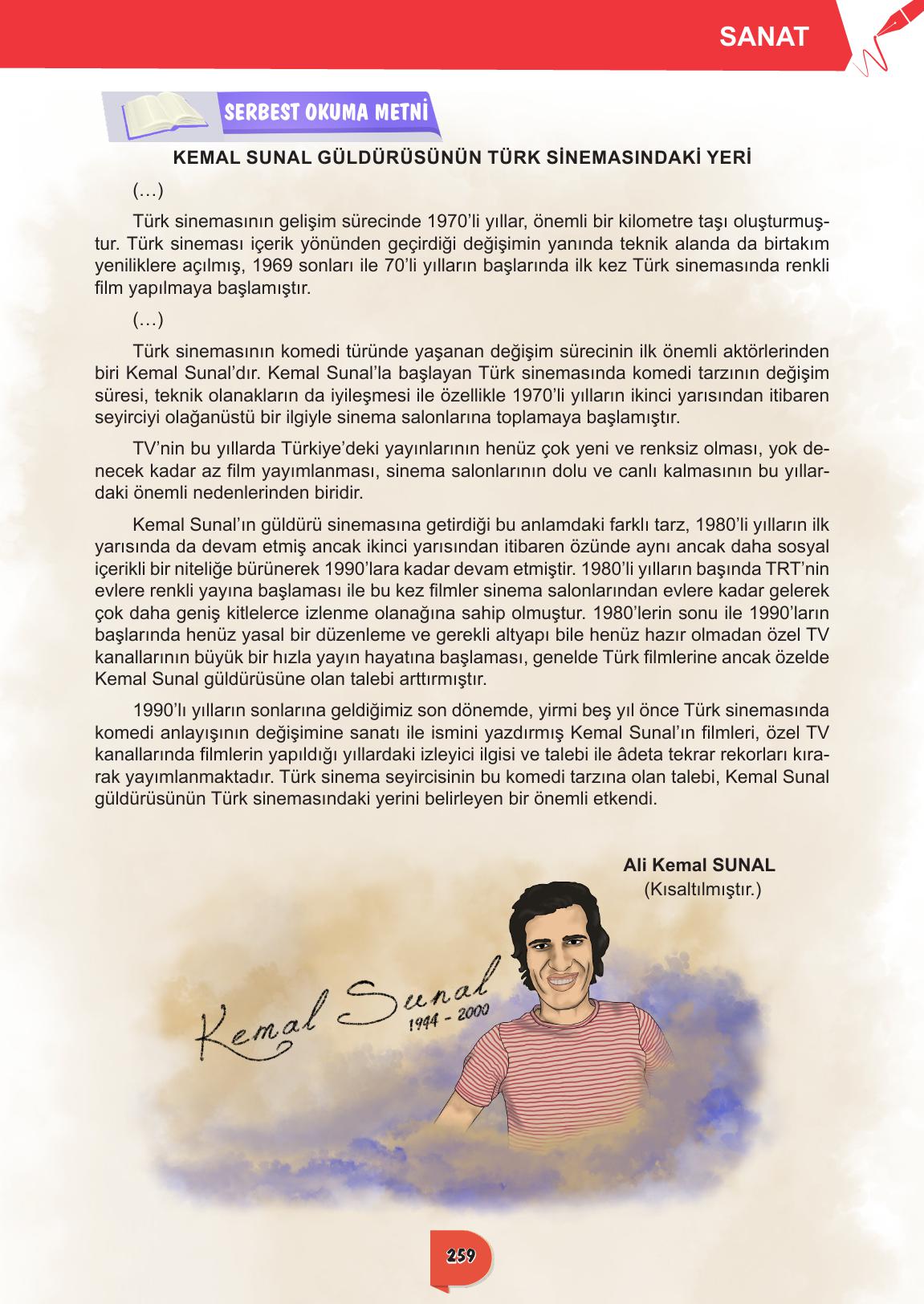 6. Sınıf Meb Yayınları Türkçe Ders Kitabı Sayfa 259 Cevapları