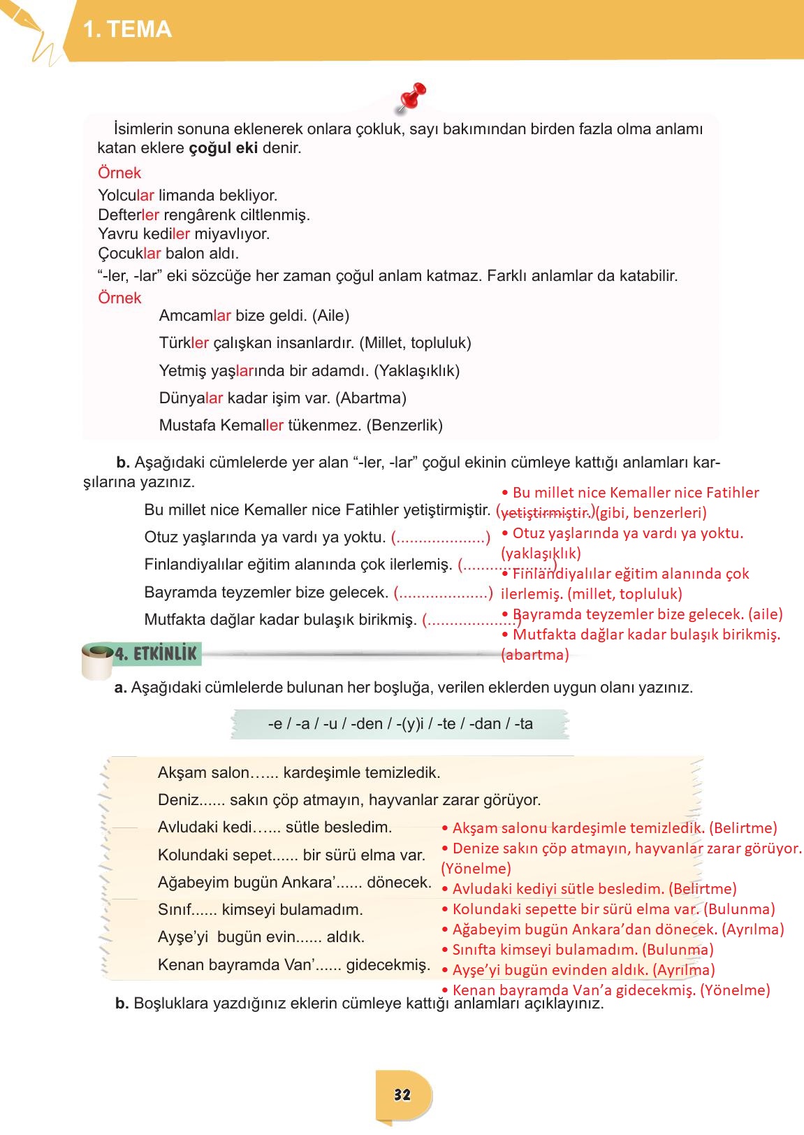 6. Sınıf Meb Yayınları Türkçe Ders Kitabı Sayfa 32 Cevapları