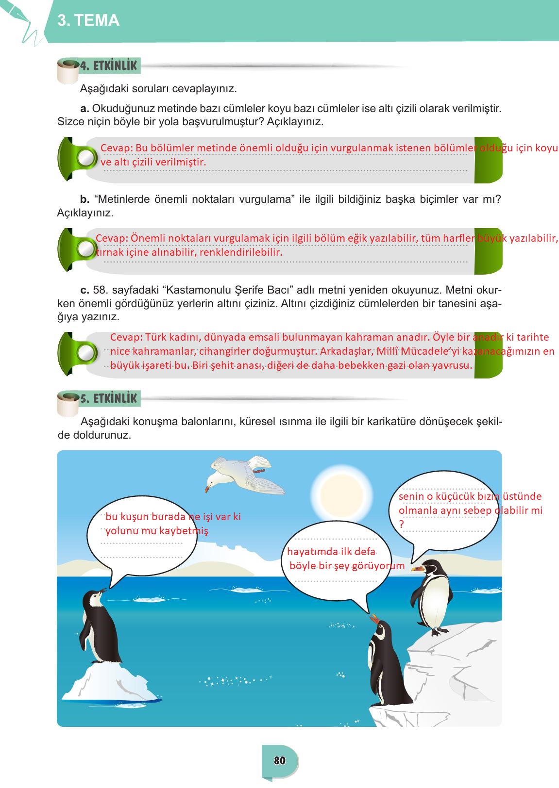 6. Sınıf Meb Yayınları Türkçe Ders Kitabı Sayfa 80 Cevapları
