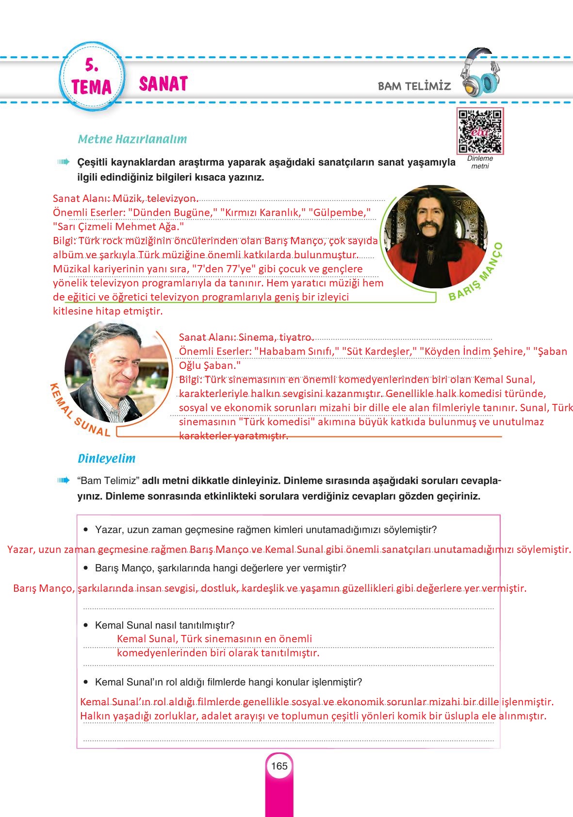 6. Sınıf Yıldırım Yayınları Türkçe Ders Kitabı Sayfa 165 Cevapları 6. Sınıf Yıldırım Yayınları Türkçe Ders Kitabı Sayfa 165 Cevapları