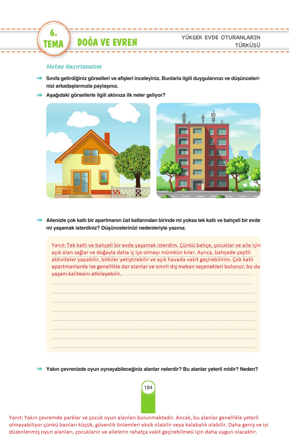 6. Sınıf Yıldırım Yayınları Türkçe Ders Kitabı Sayfa 184 Cevapları 6. Sınıf Yıldırım Yayınları Türkçe Ders Kitabı Sayfa 184 Cevapları