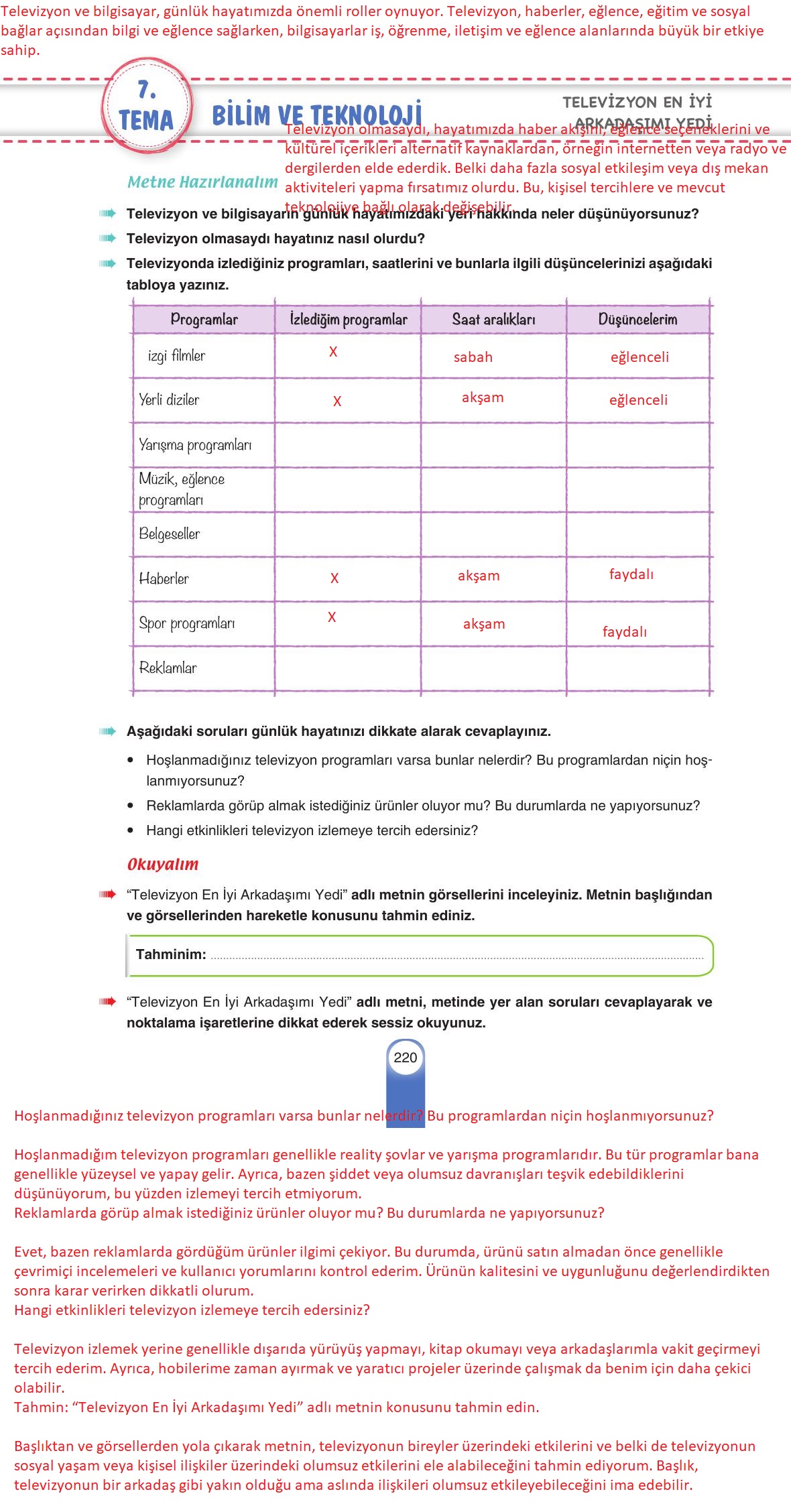 6. Sınıf Yıldırım Yayınları Türkçe Ders Kitabı Sayfa 220 Cevapları 6. Sınıf Yıldırım Yayınları Türkçe Ders Kitabı Sayfa 220 Cevapları