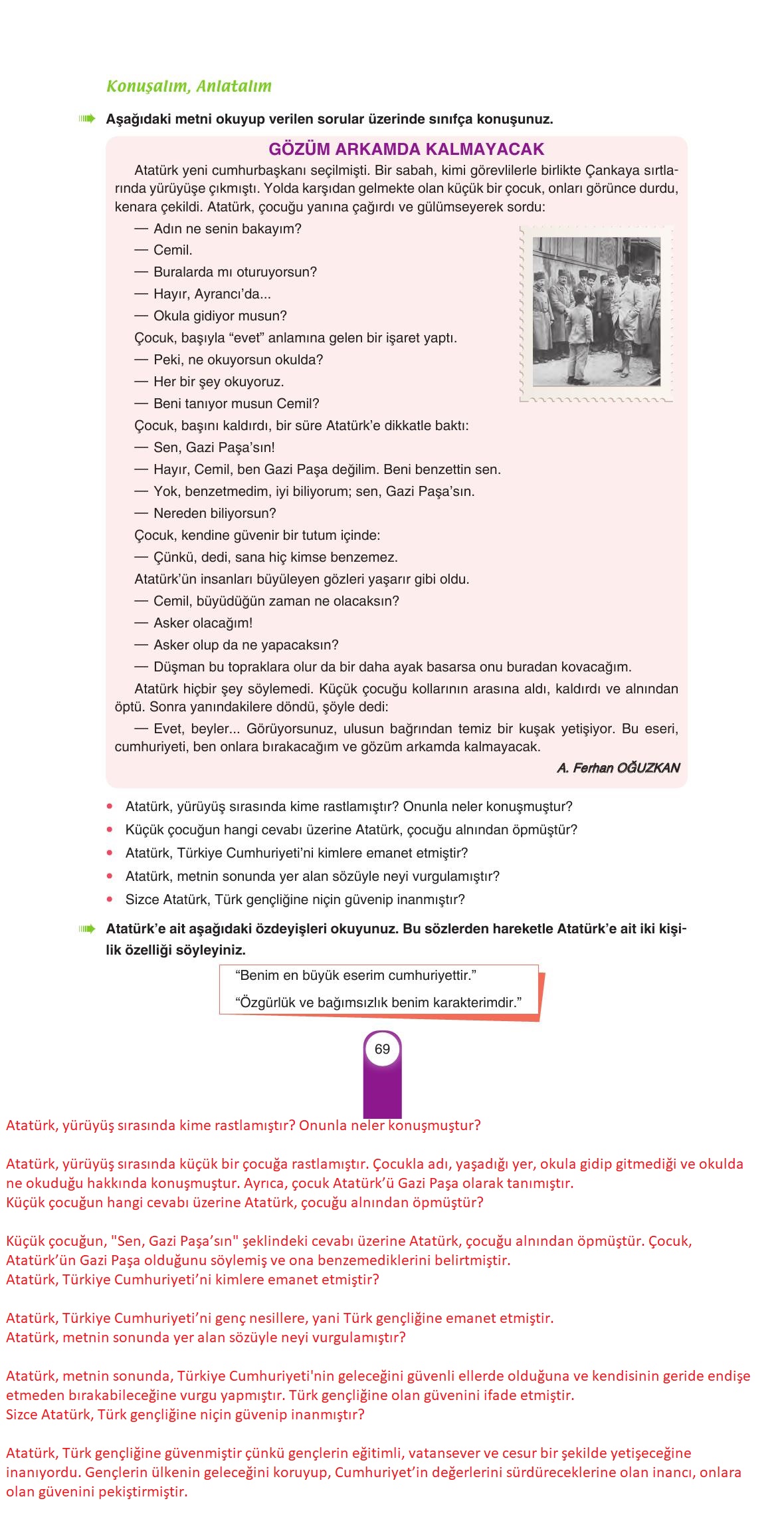 6. Sınıf Yıldırım Yayınları Türkçe Ders Kitabı Sayfa 69 Cevapları 6. Sınıf Yıldırım Yayınları Türkçe Ders Kitabı Sayfa 69 Cevapları