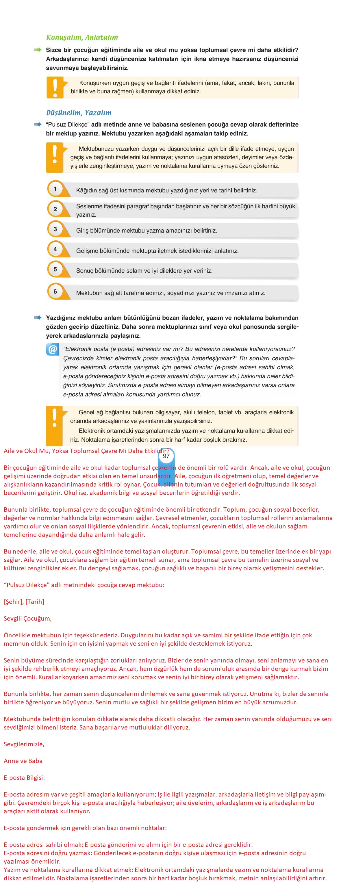 6. Sınıf Yıldırım Yayınları Türkçe Ders Kitabı Sayfa 97 Cevapları 6. Sınıf Yıldırım Yayınları Türkçe Ders Kitabı Sayfa 97 Cevapları