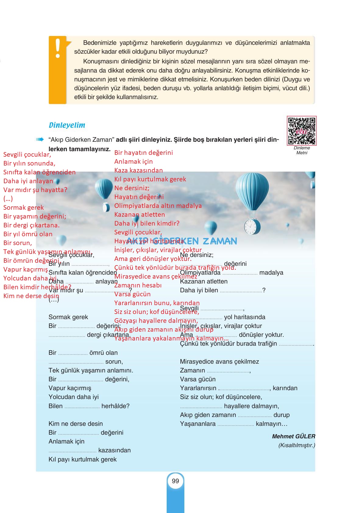 6. Sınıf Yıldırım Yayınları Türkçe Ders Kitabı Sayfa 99 Cevapları 6. Sınıf Yıldırım Yayınları Türkçe Ders Kitabı Sayfa 99 Cevapları