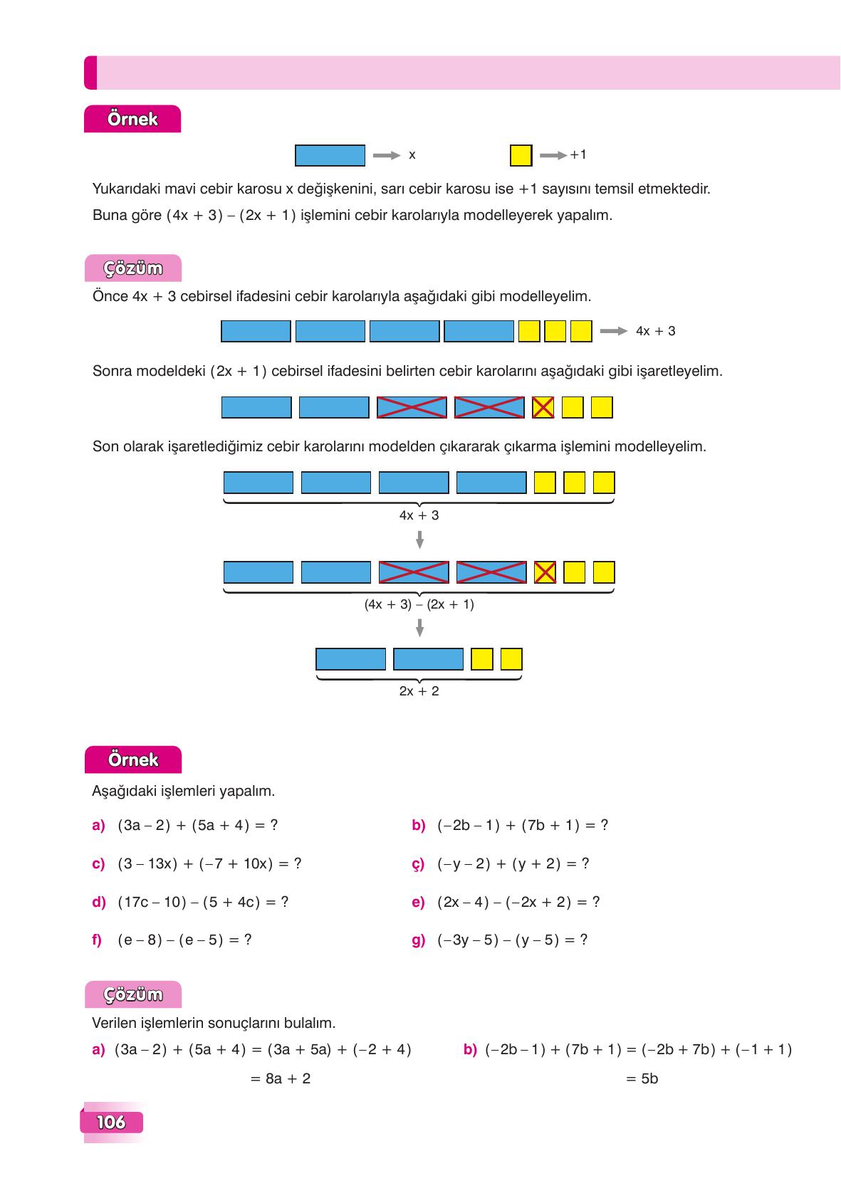 7. Sınıf Edat Yayınları Matematik Ders Kitabı Sayfa 106 Cevapları 7. Sınıf Edat Yayınları Matematik Ders Kitabı Sayfa 106 Cevapları