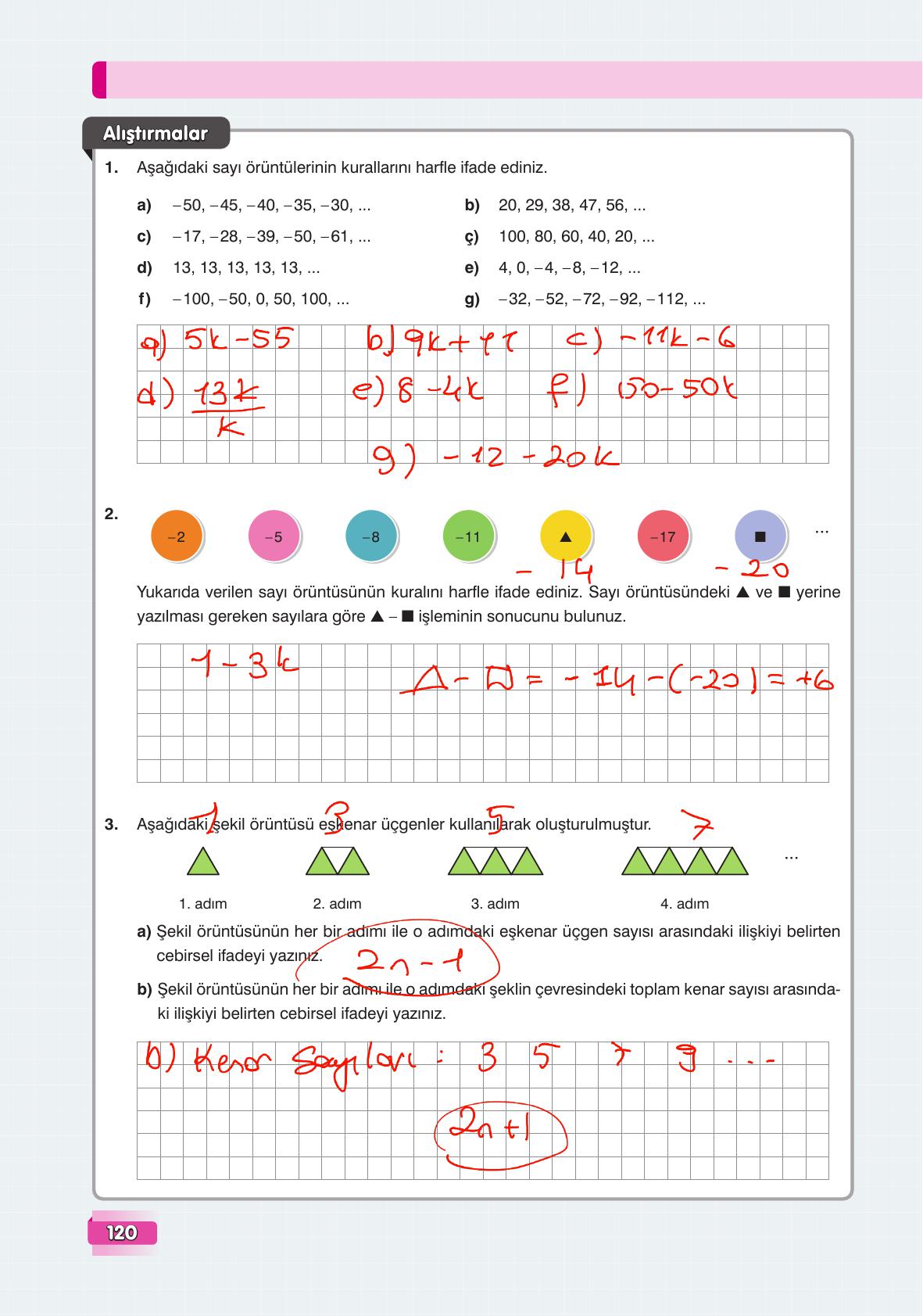 7. Sınıf Edat Yayınları Matematik Ders Kitabı Sayfa 120 Cevapları 7. Sınıf Edat Yayınları Matematik Ders Kitabı Sayfa 120 Cevapları