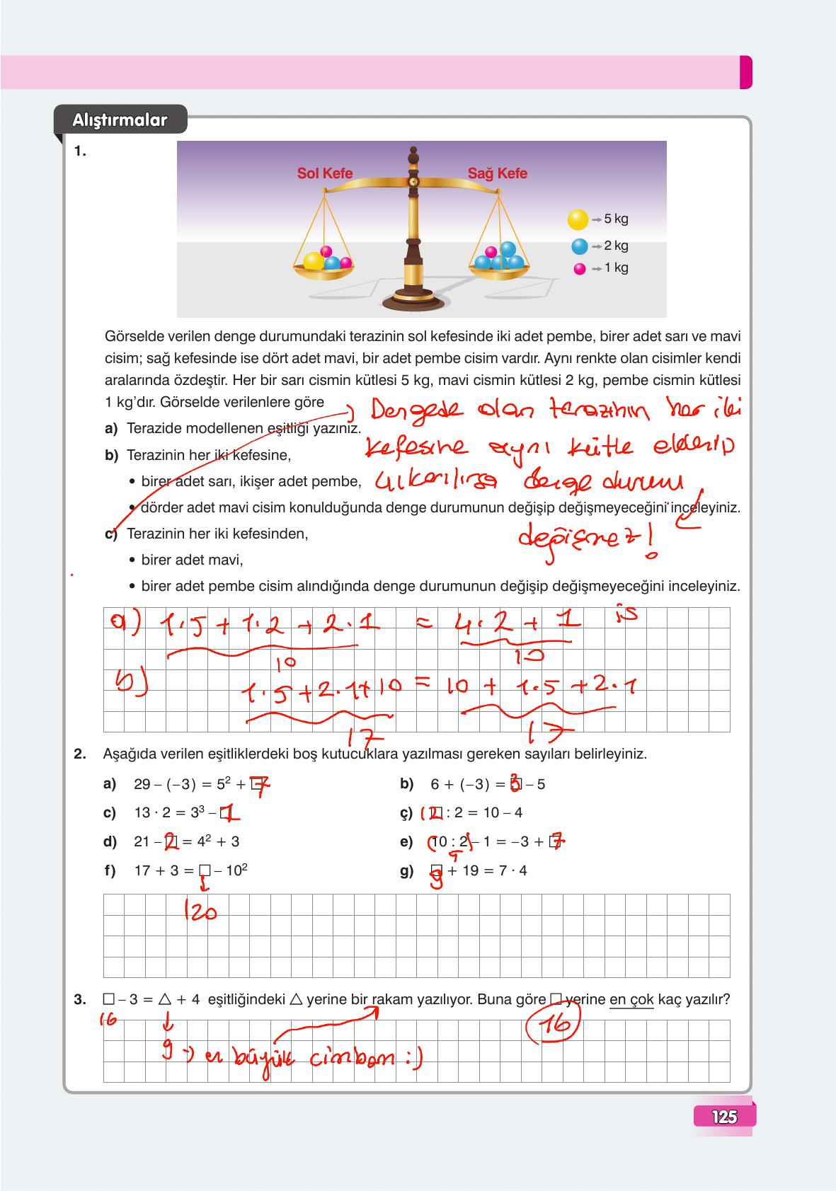 7. Sınıf Edat Yayınları Matematik Ders Kitabı Sayfa 125 Cevapları 7. Sınıf Edat Yayınları Matematik Ders Kitabı Sayfa 125 Cevapları