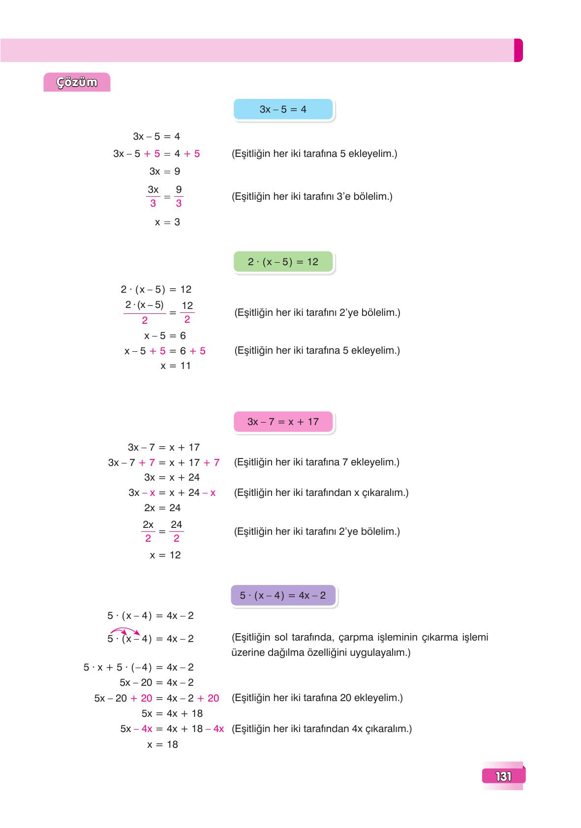 7. Sınıf Edat Yayınları Matematik Ders Kitabı Sayfa 131 Cevapları 7. Sınıf Edat Yayınları Matematik Ders Kitabı Sayfa 131 Cevapları