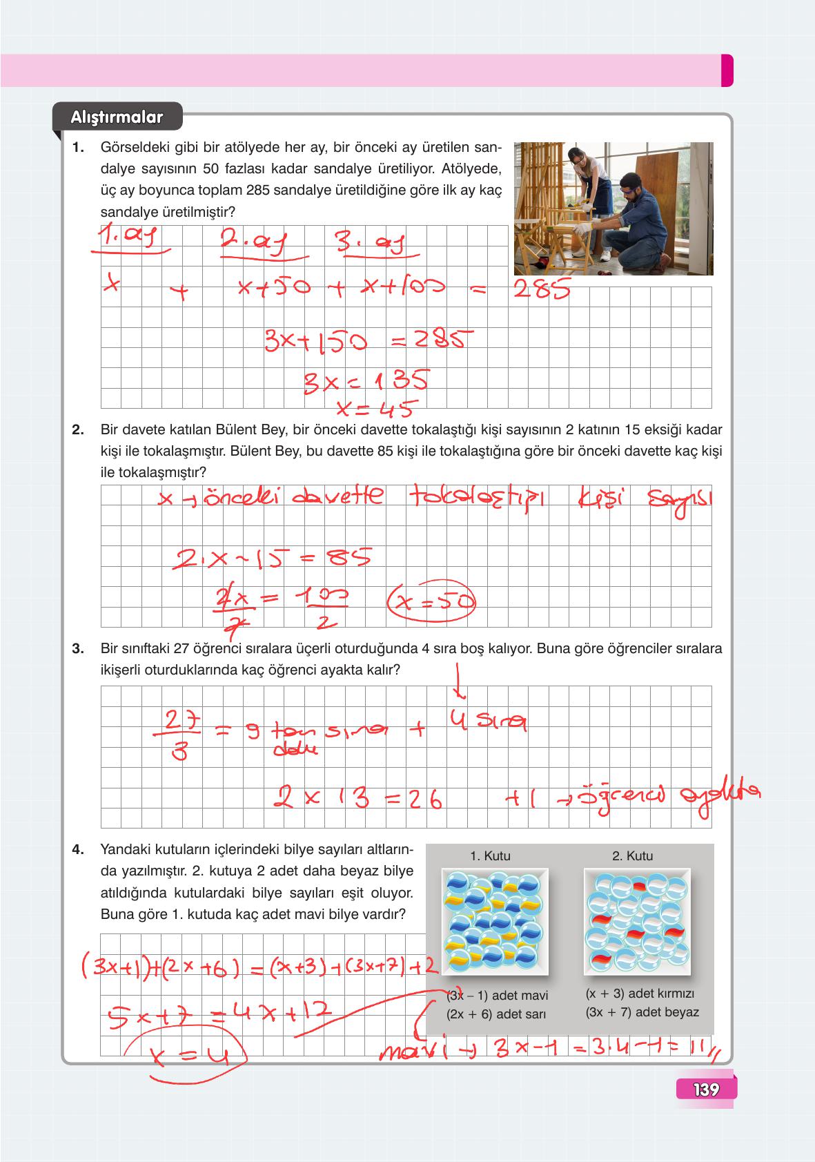 7. Sınıf Edat Yayınları Matematik Ders Kitabı Sayfa 139 Cevapları 7. Sınıf Edat Yayınları Matematik Ders Kitabı Sayfa 139 Cevapları