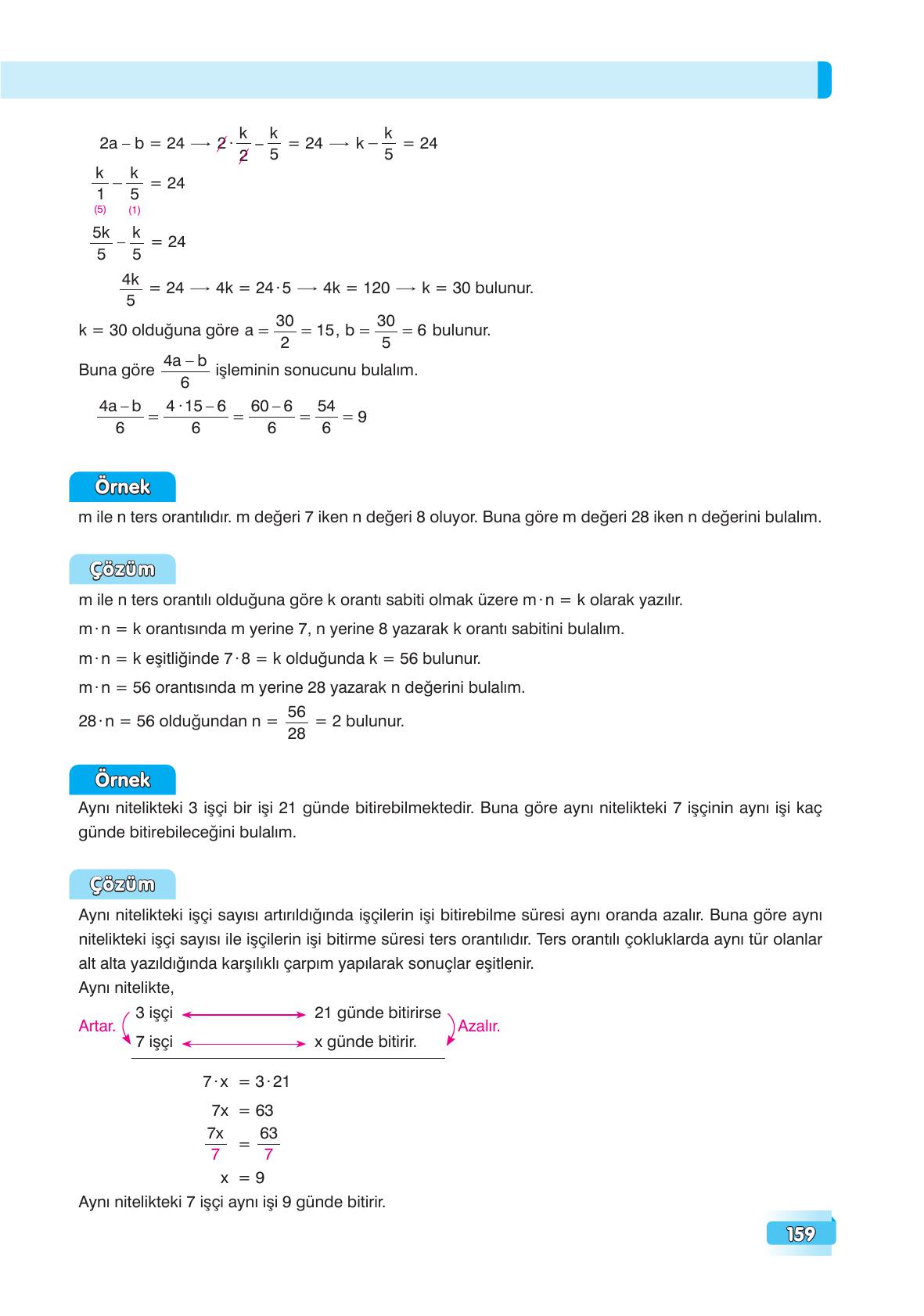 7. Sınıf Edat Yayınları Matematik Ders Kitabı Sayfa 159 Cevapları 7. Sınıf Edat Yayınları Matematik Ders Kitabı Sayfa 159 Cevapları