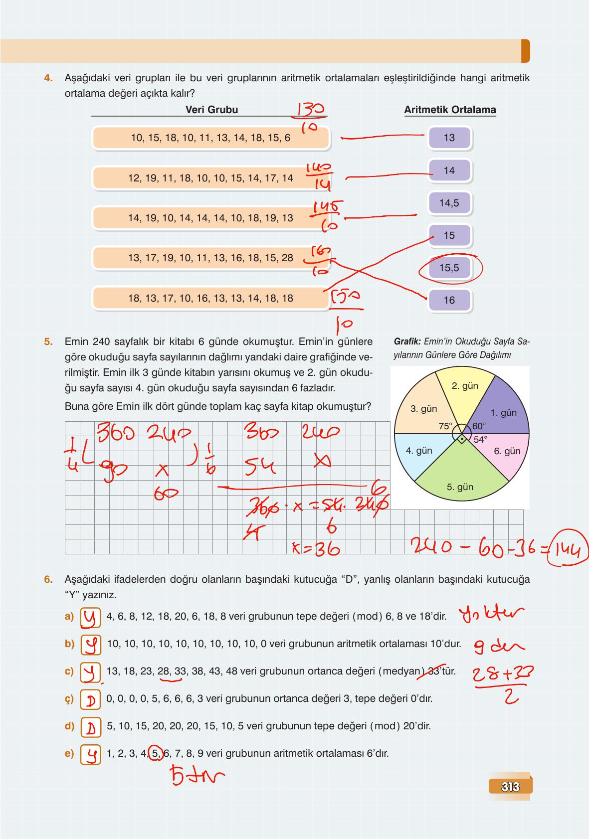 7. Sınıf Edat Yayınları Matematik Ders Kitabı Sayfa 313 Cevapları 7. Sınıf Edat Yayınları Matematik Ders Kitabı Sayfa 313 Cevapları