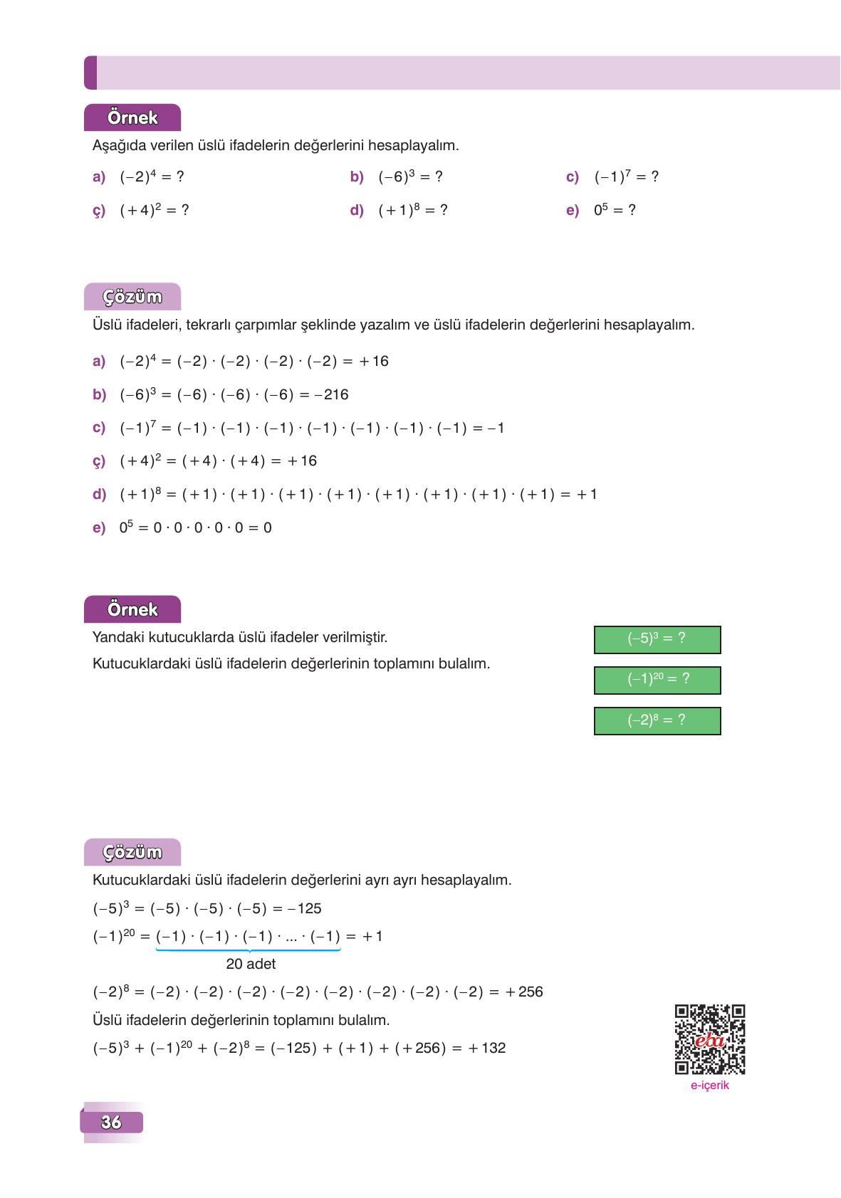 7. Sınıf Edat Yayınları Matematik Ders Kitabı Sayfa 36 Cevapları 7. Sınıf Edat Yayınları Matematik Ders Kitabı Sayfa 36 Cevapları