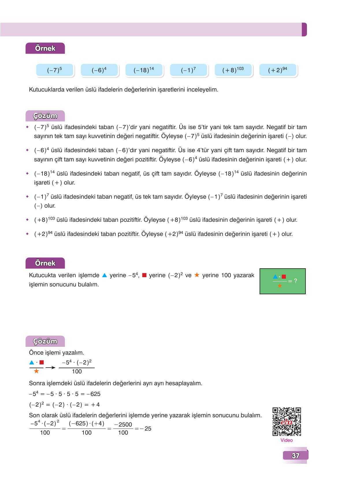 7. Sınıf Edat Yayınları Matematik Ders Kitabı Sayfa 37 Cevapları 7. Sınıf Edat Yayınları Matematik Ders Kitabı Sayfa 37 Cevapları