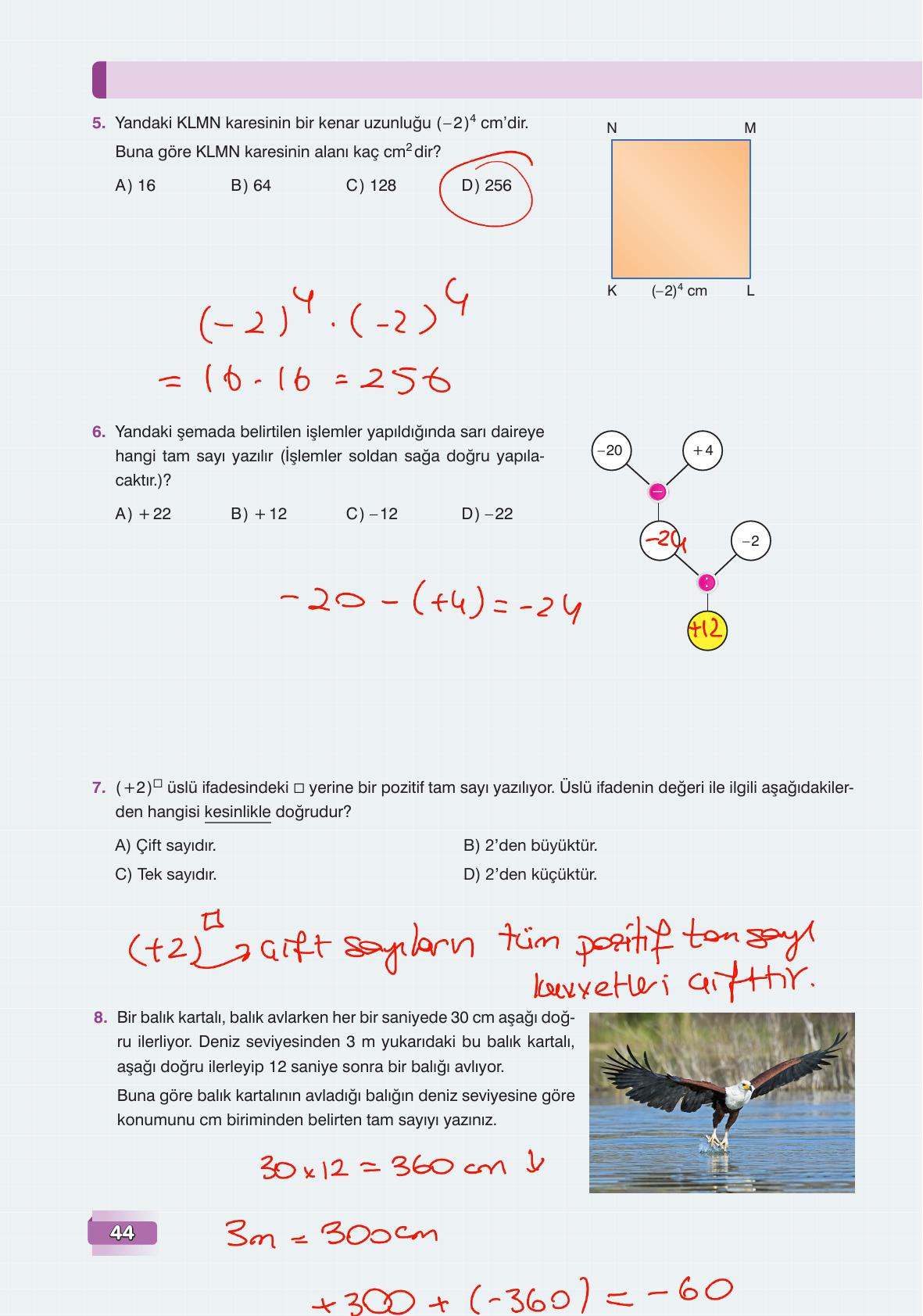7. Sınıf Edat Yayınları Matematik Ders Kitabı Sayfa 44 Cevapları 7. Sınıf Edat Yayınları Matematik Ders Kitabı Sayfa 44 Cevapları