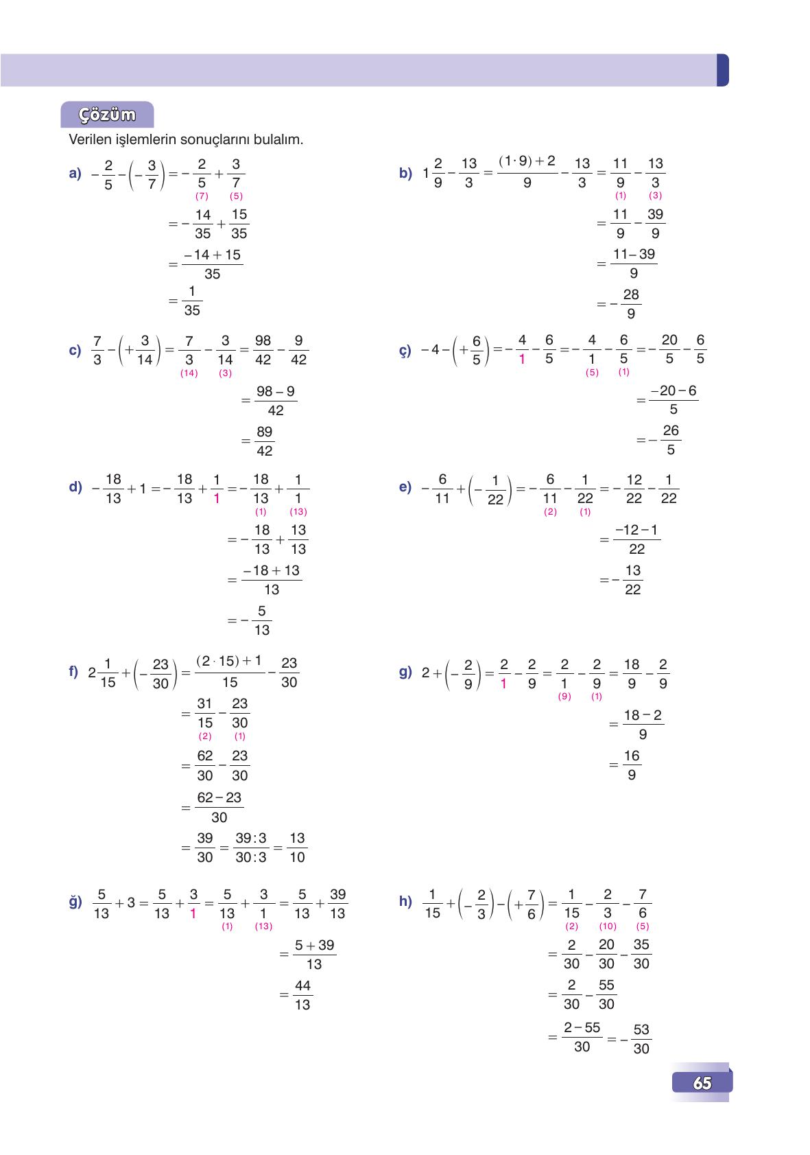 7. Sınıf Edat Yayınları Matematik Ders Kitabı Sayfa 65 Cevapları 7. Sınıf Edat Yayınları Matematik Ders Kitabı Sayfa 65 Cevapları